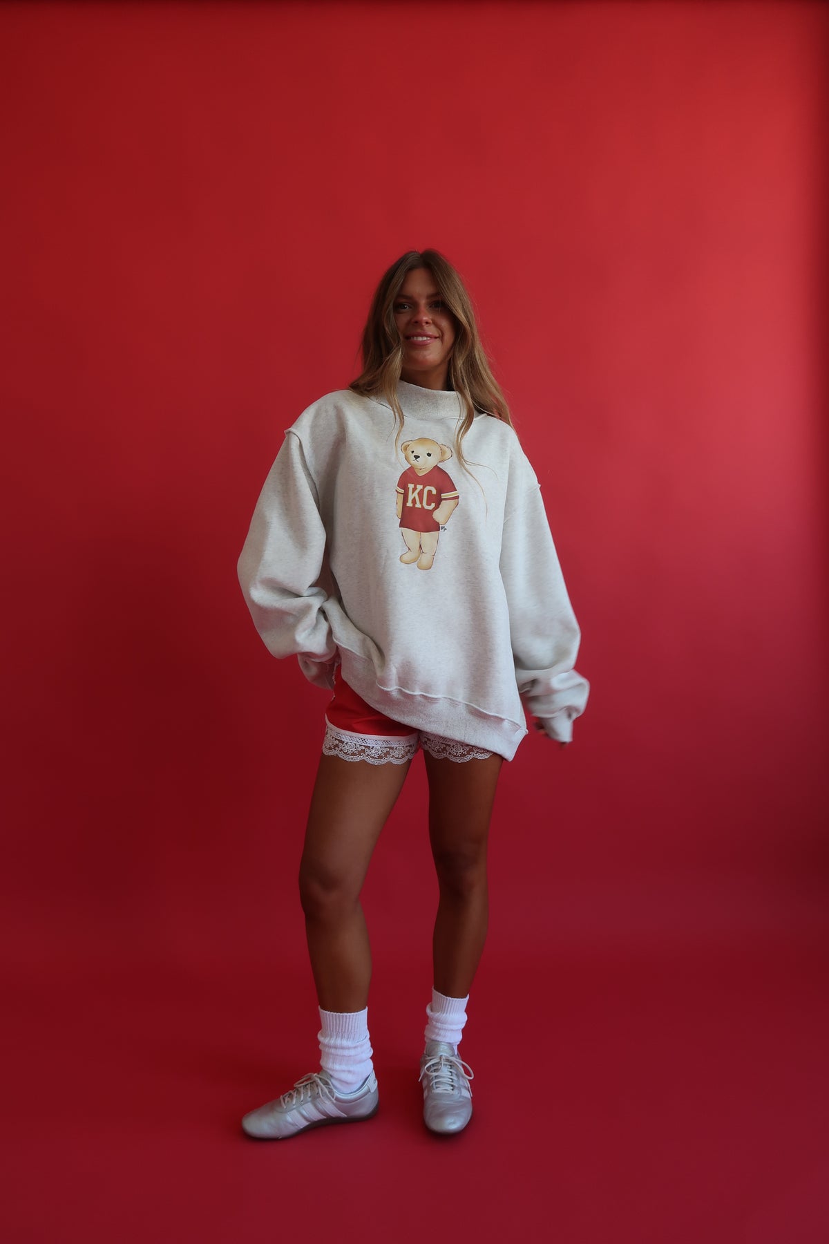 Red Lace Track Shorts