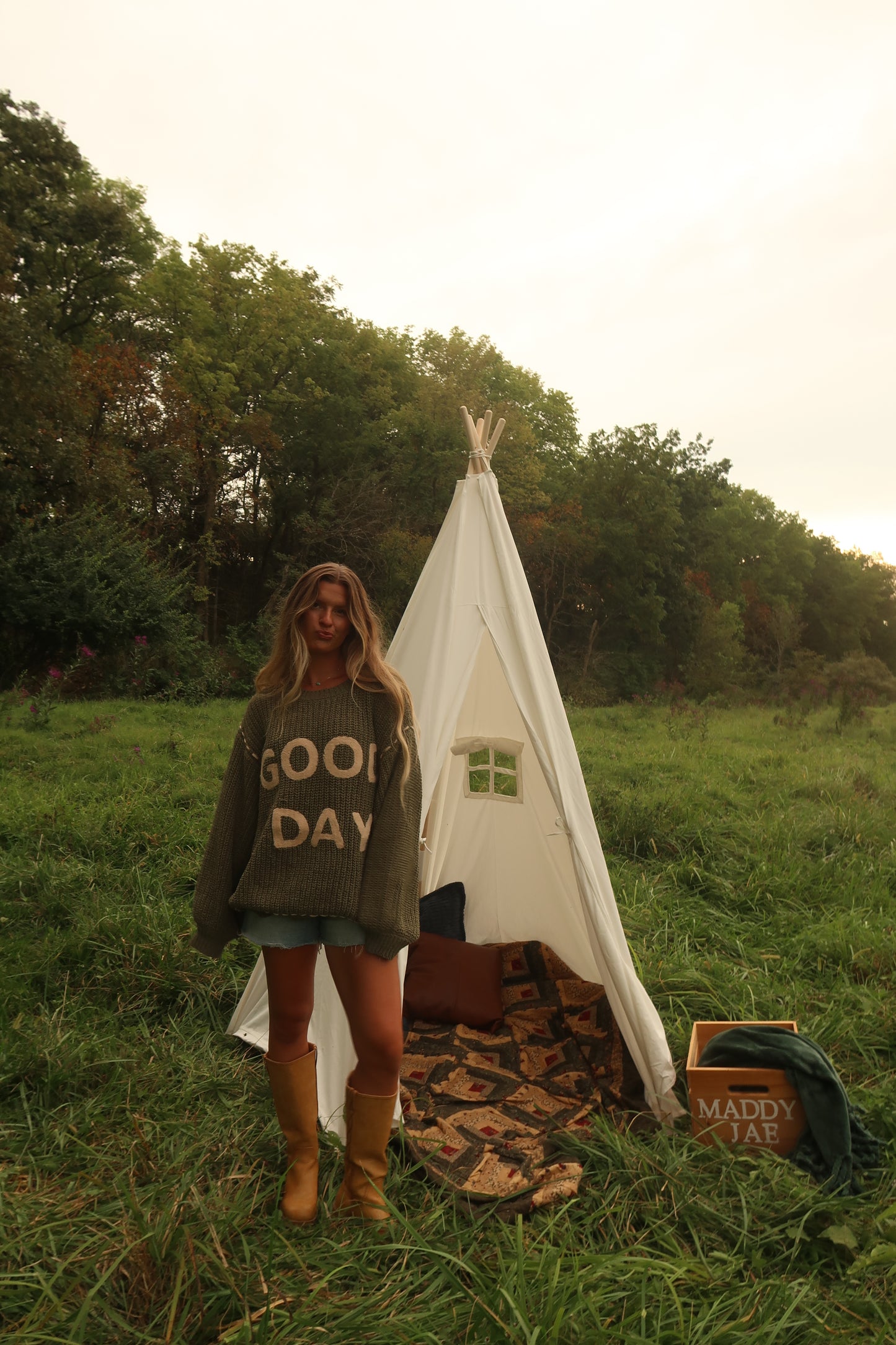Olive Good Day Sweater