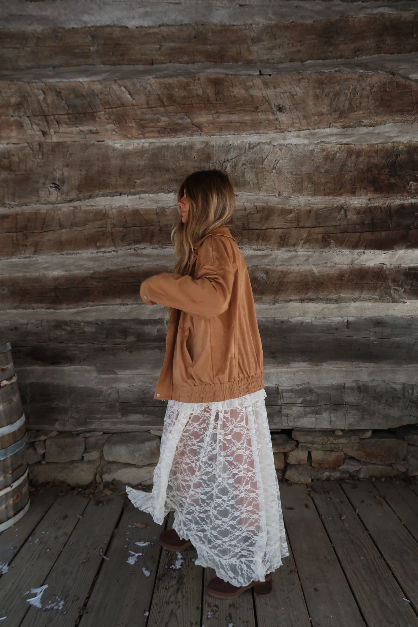 Ivory Lace High Low Skort