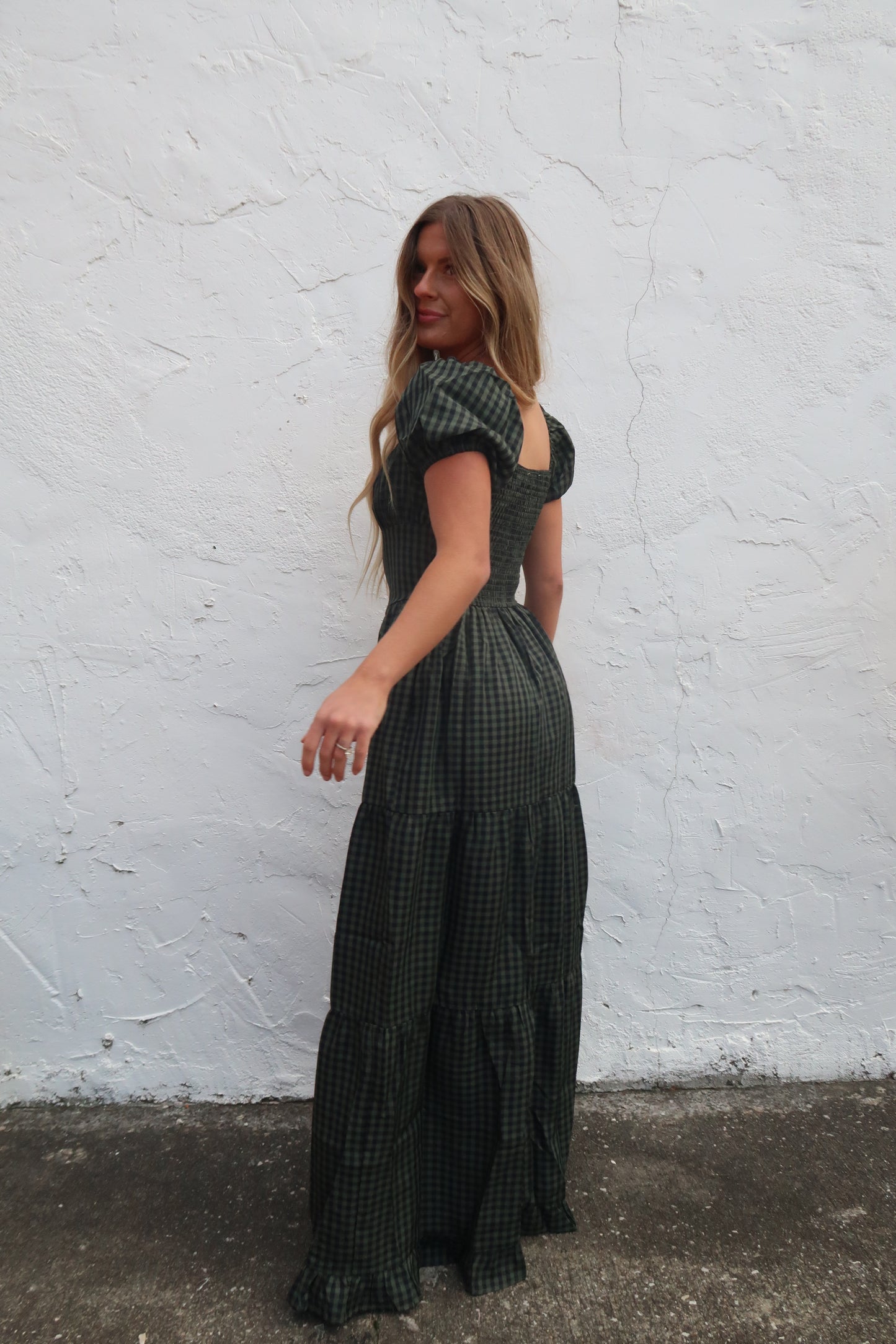 Gingham Garland Maxi Dress