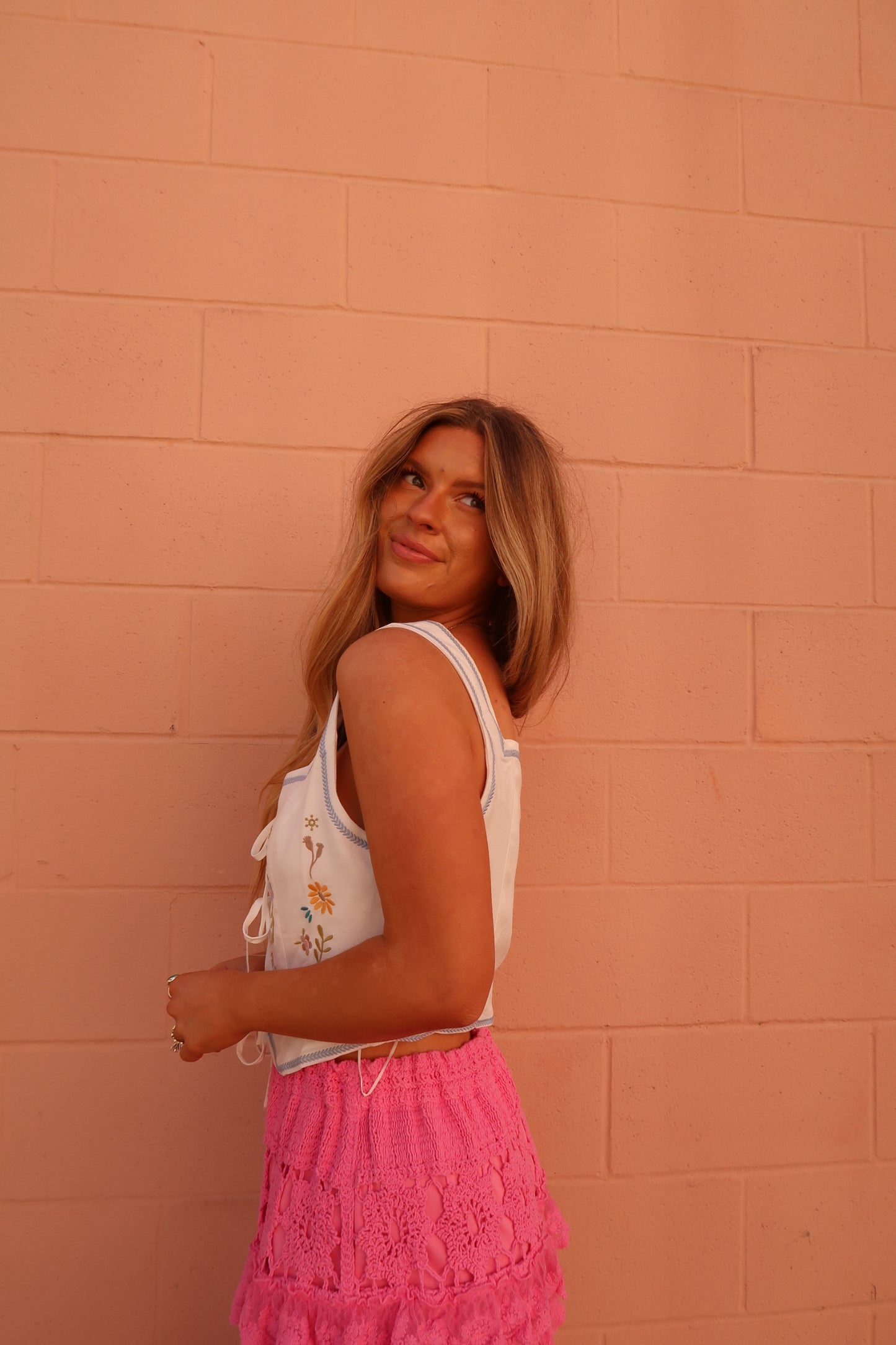 Belly Floral Tie Top