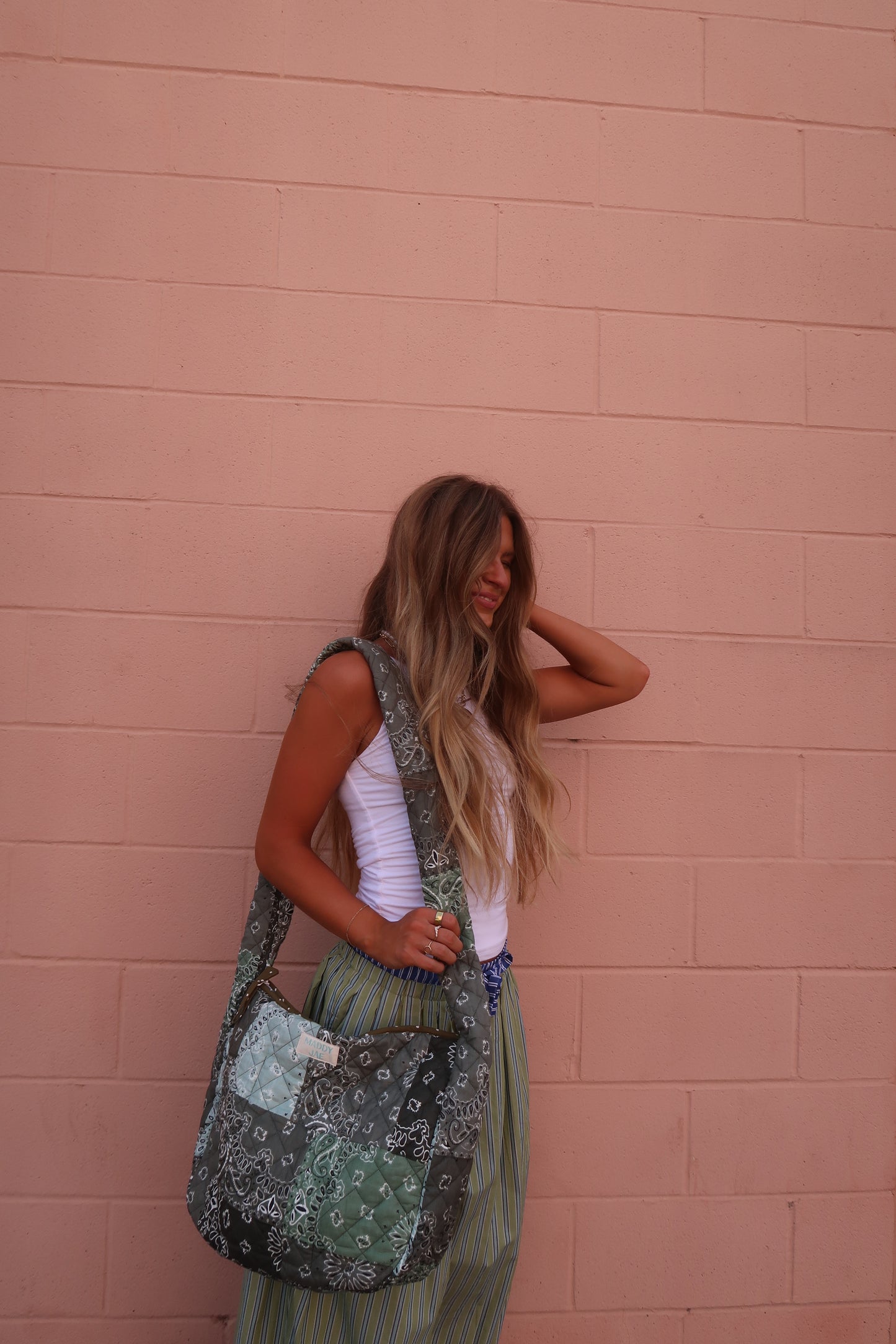 River Quilted Hobo Bag