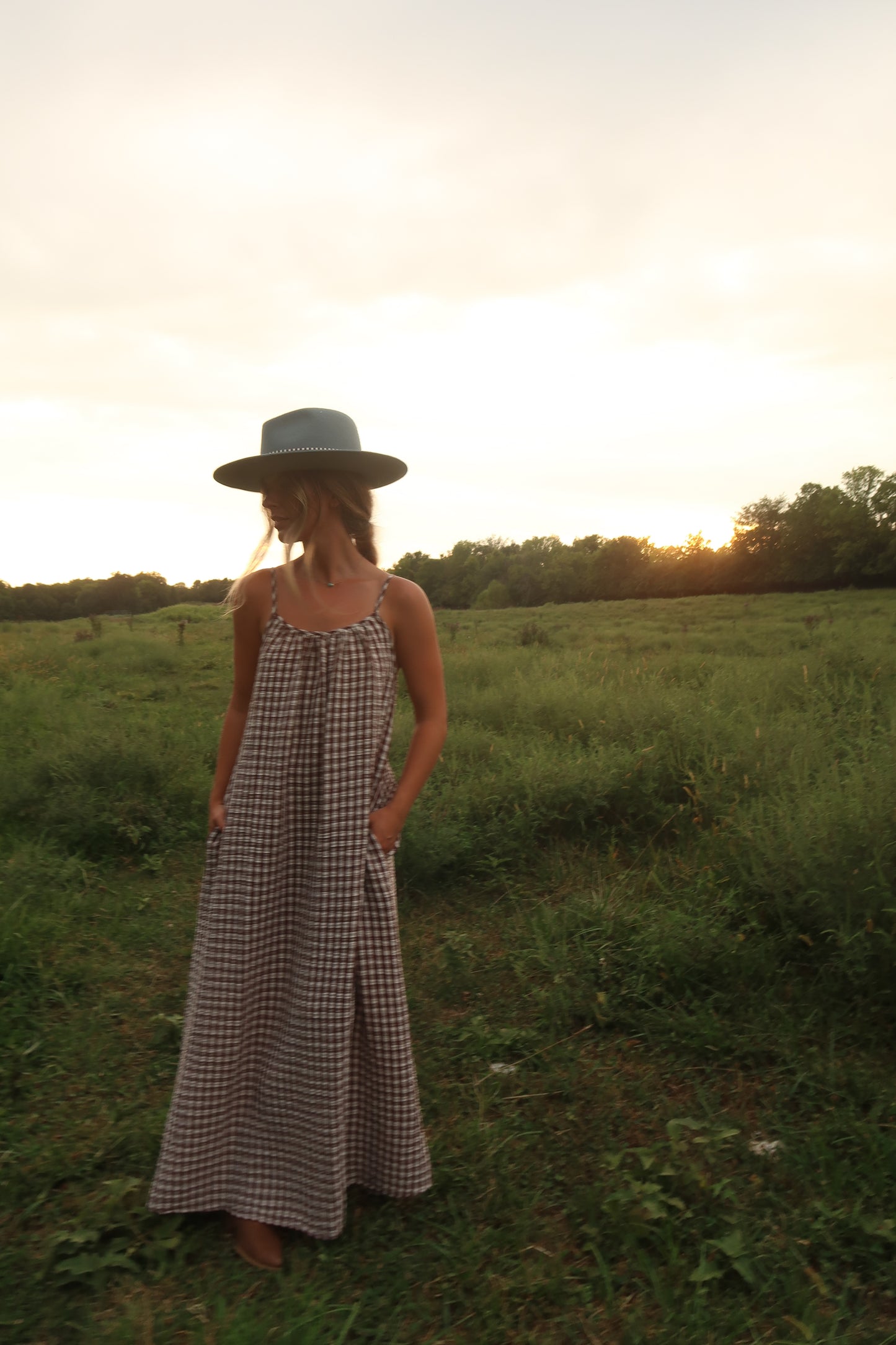 Fireside Gingham Maxi Dress