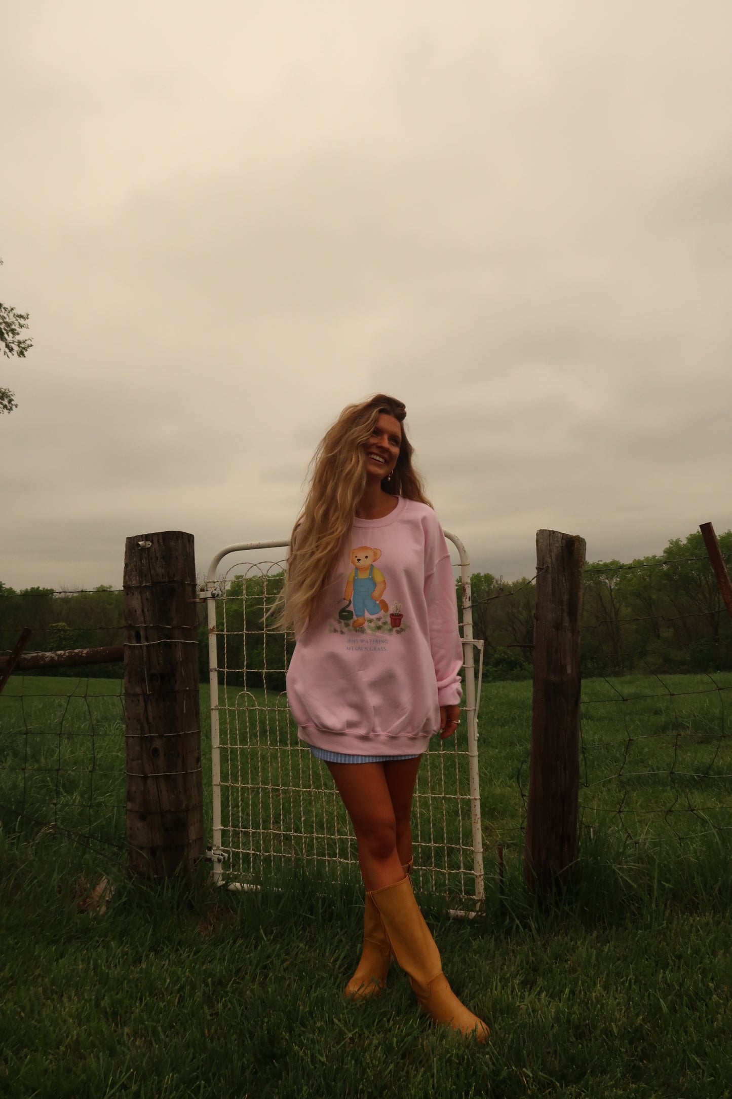 Busy Watering my Own Grass Crewneck