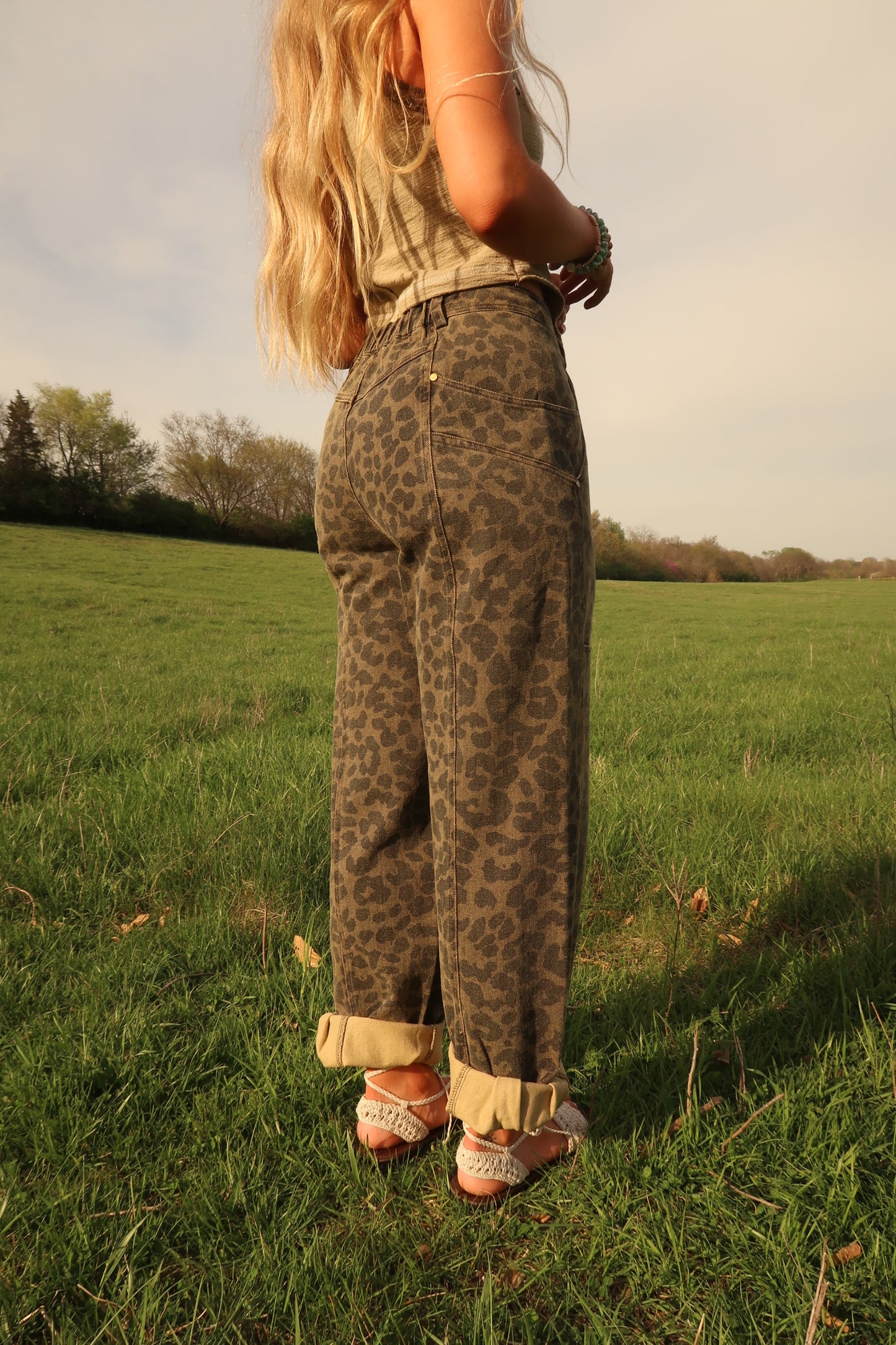 Wild in Love leopard Barrel Jeans