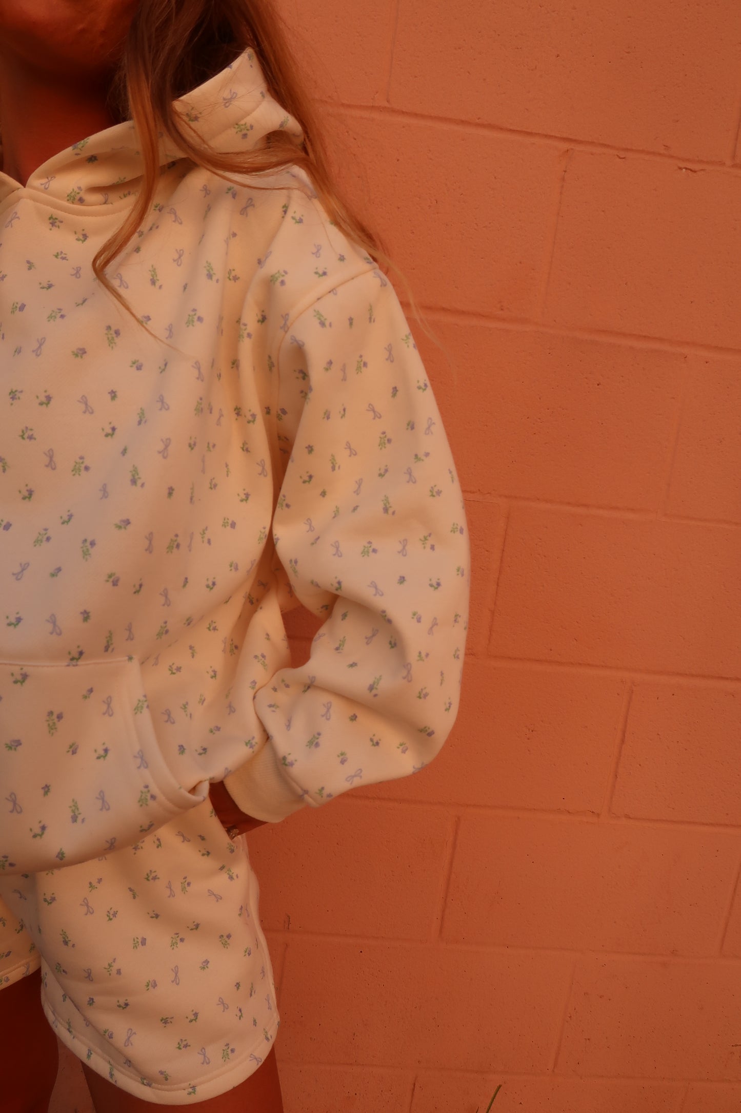 Blue Ditsy Cloud Hoodie