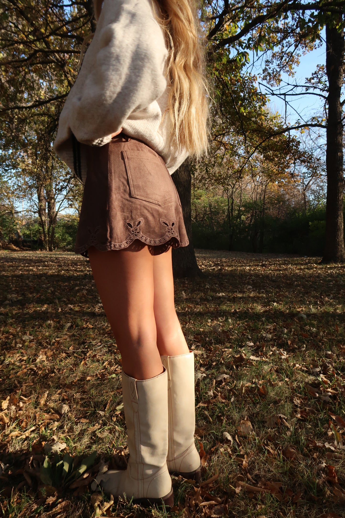 Chocolate Fondue Suede Shorts