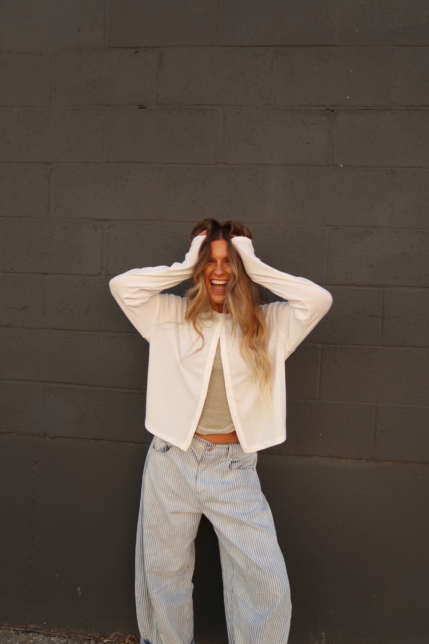 Dove Button Front Cardi