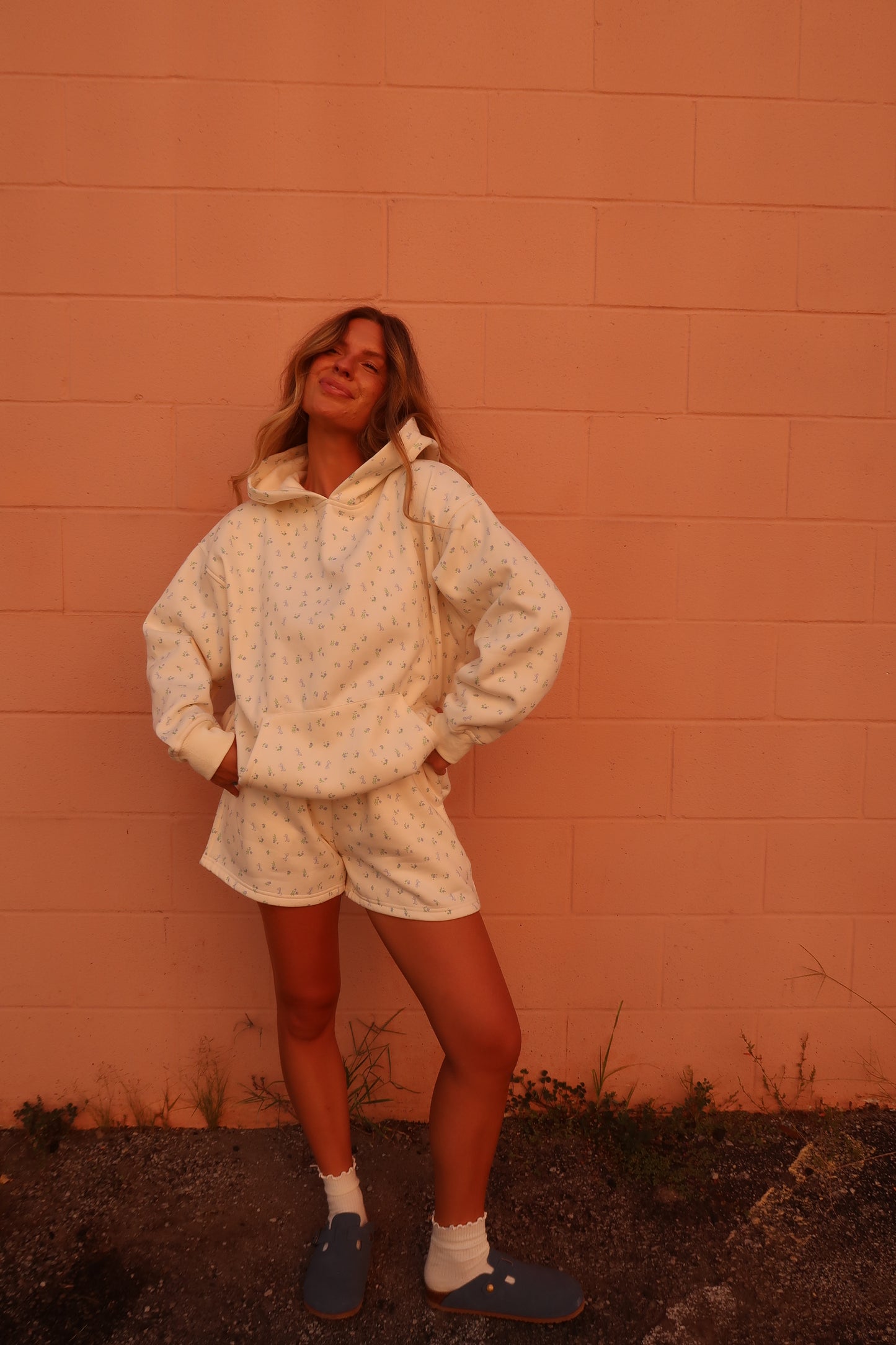 Blue Ditsy Cloud Hoodie
