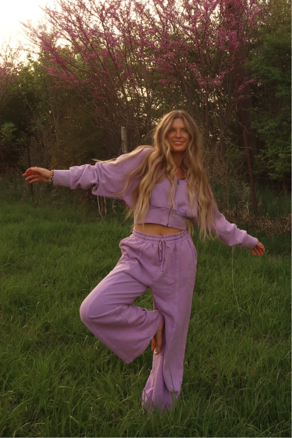 Lavender Haze Crop Zip Up