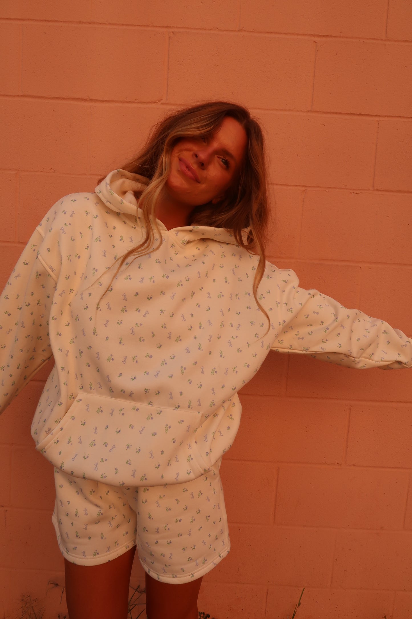 Blue Ditsy Cloud Hoodie