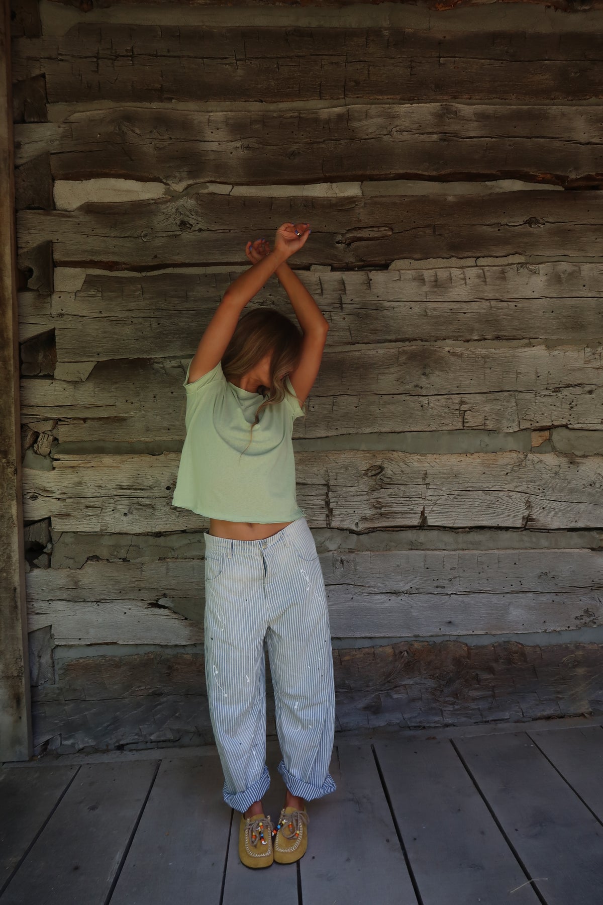 Sage Washed Boxy Cotton Tee