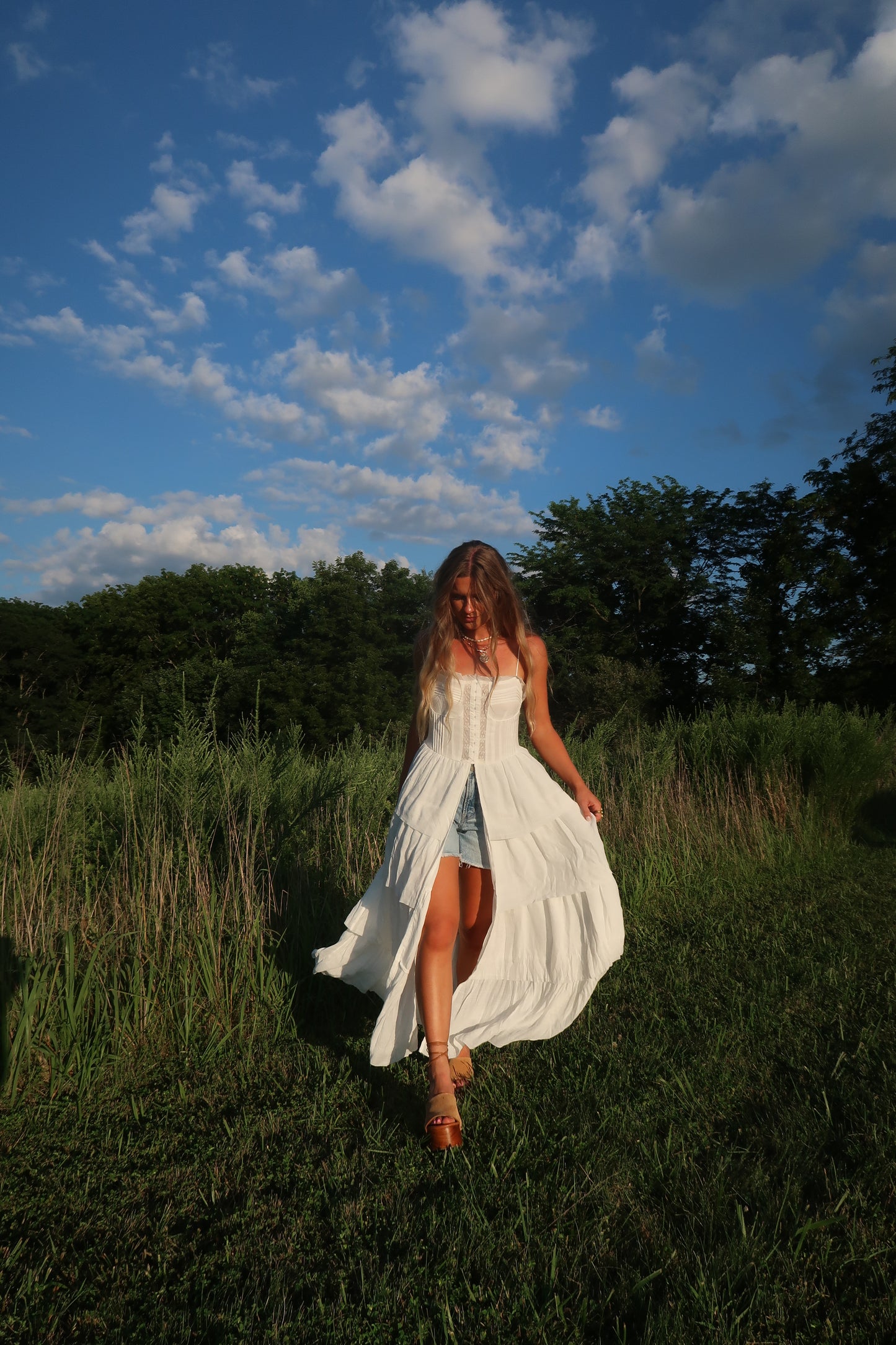 Summer Romance Tiered Corset Tank