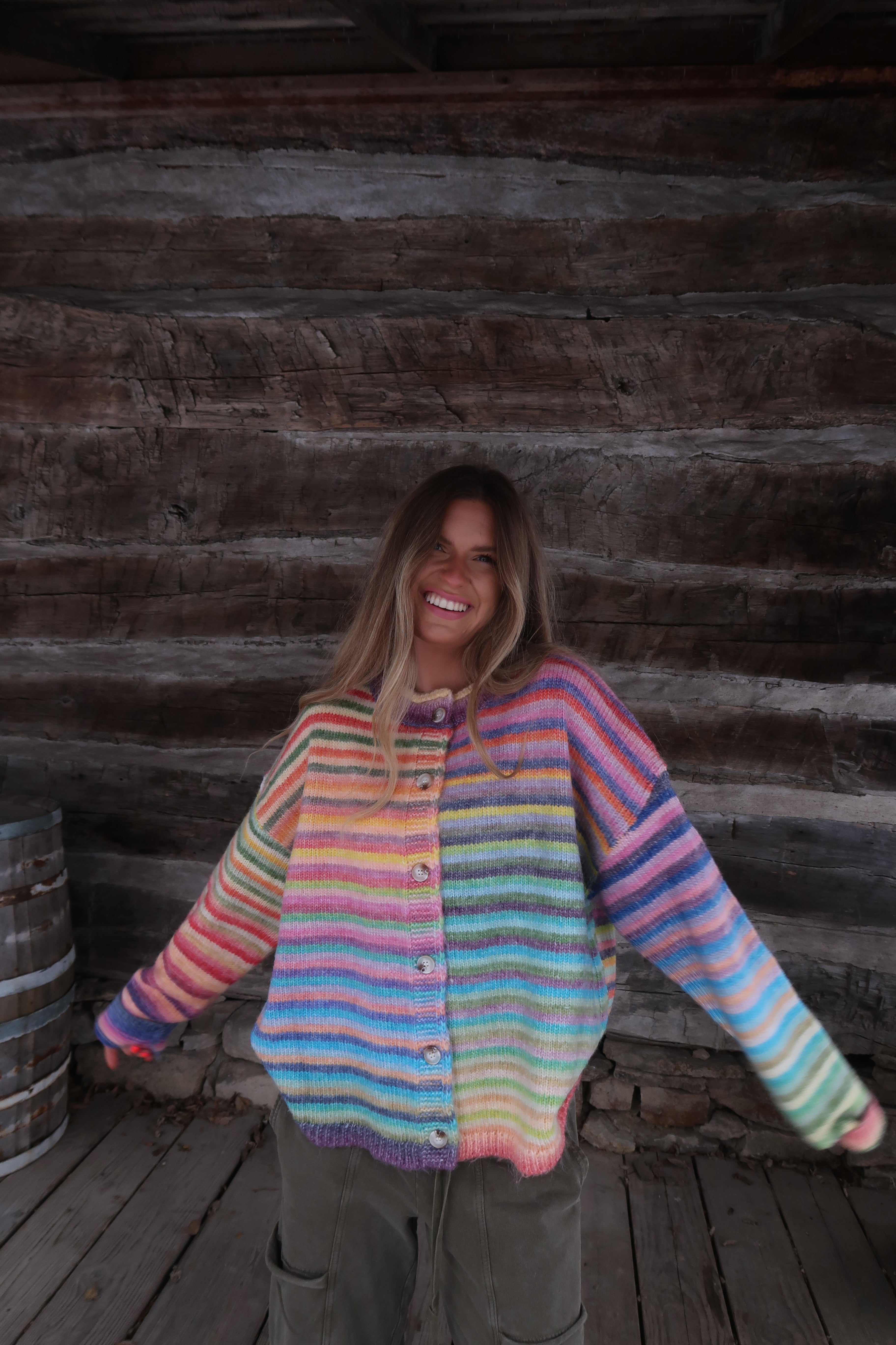 Crisp Air Stripe Cardigan – Maddy Jae