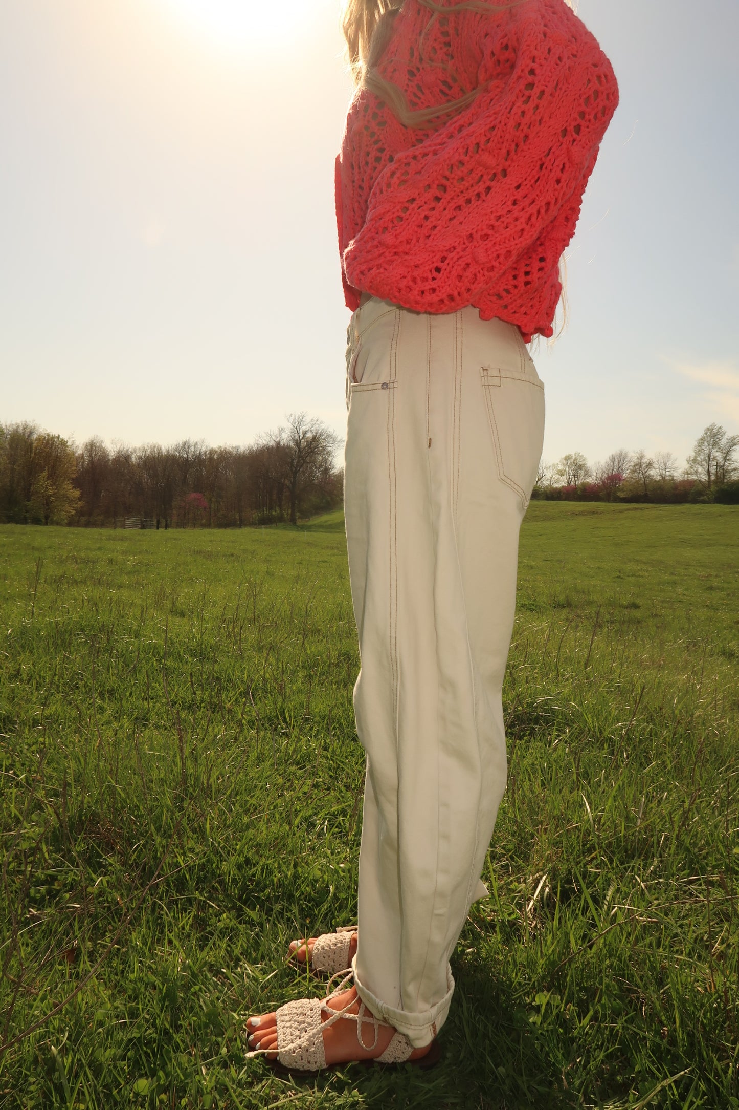 Painted Barrel Leg Jeans