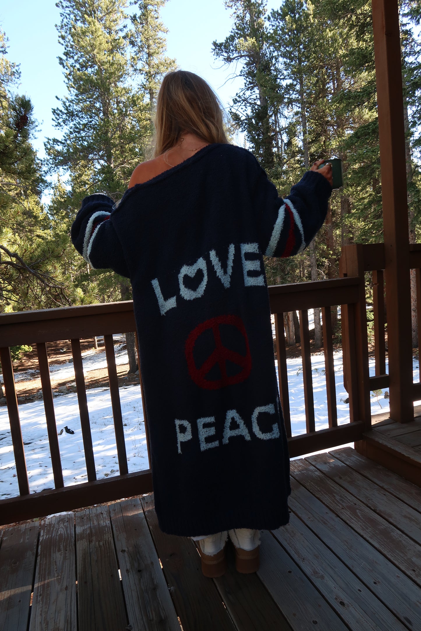 Peace & Love Long Cardi