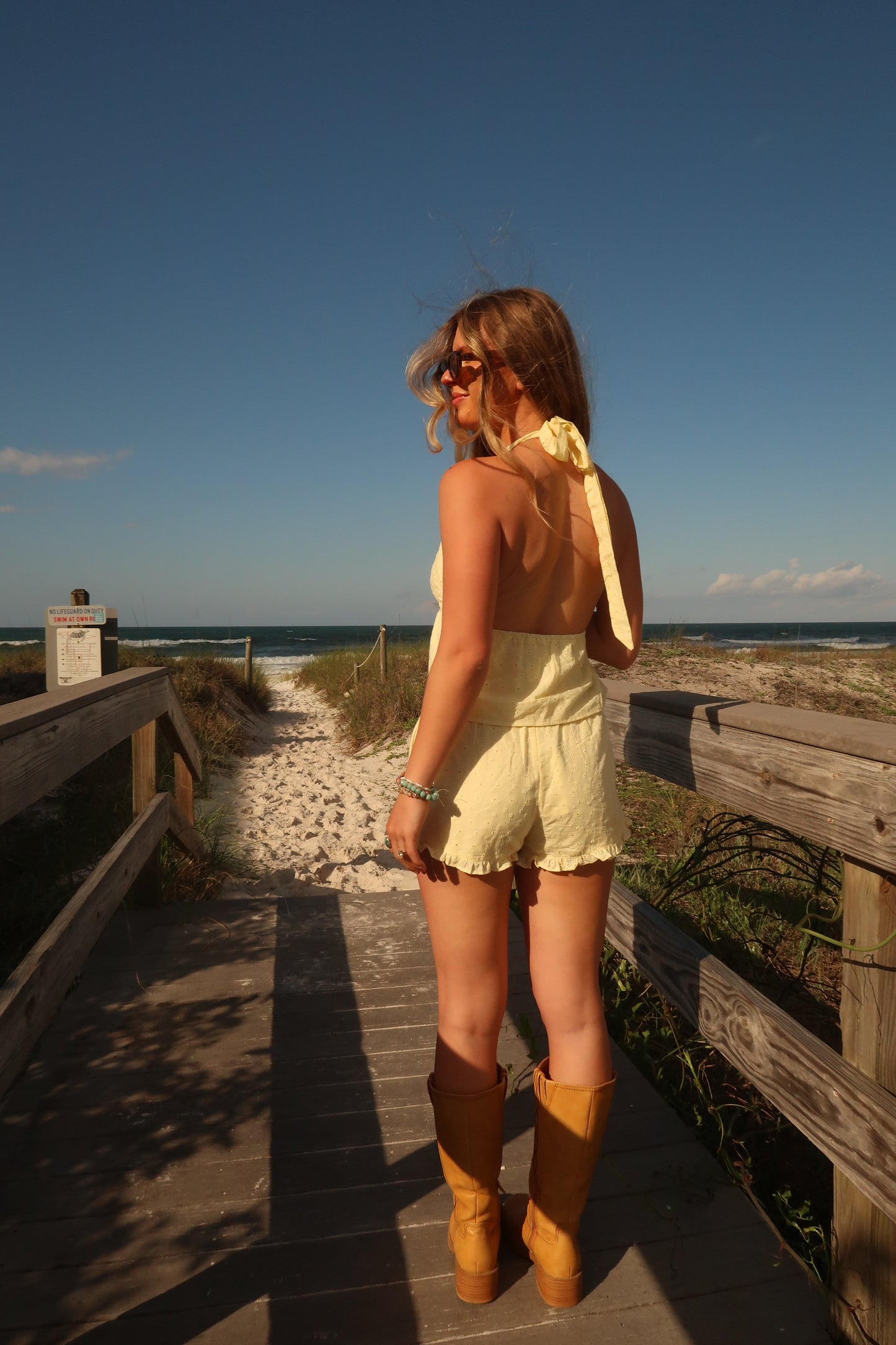Butter Yellow Eyelet Set