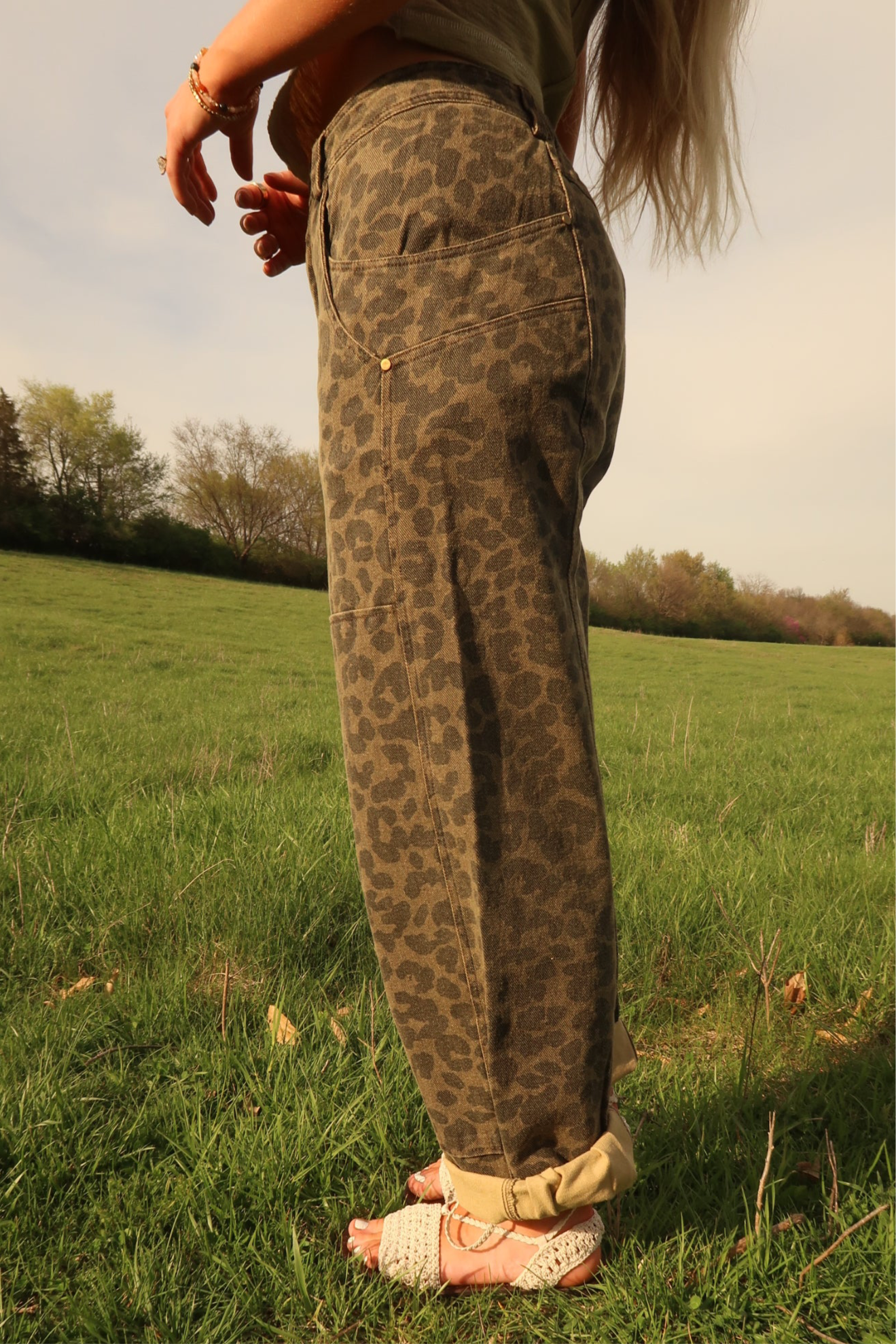 Wild in Love leopard Barrel Jeans