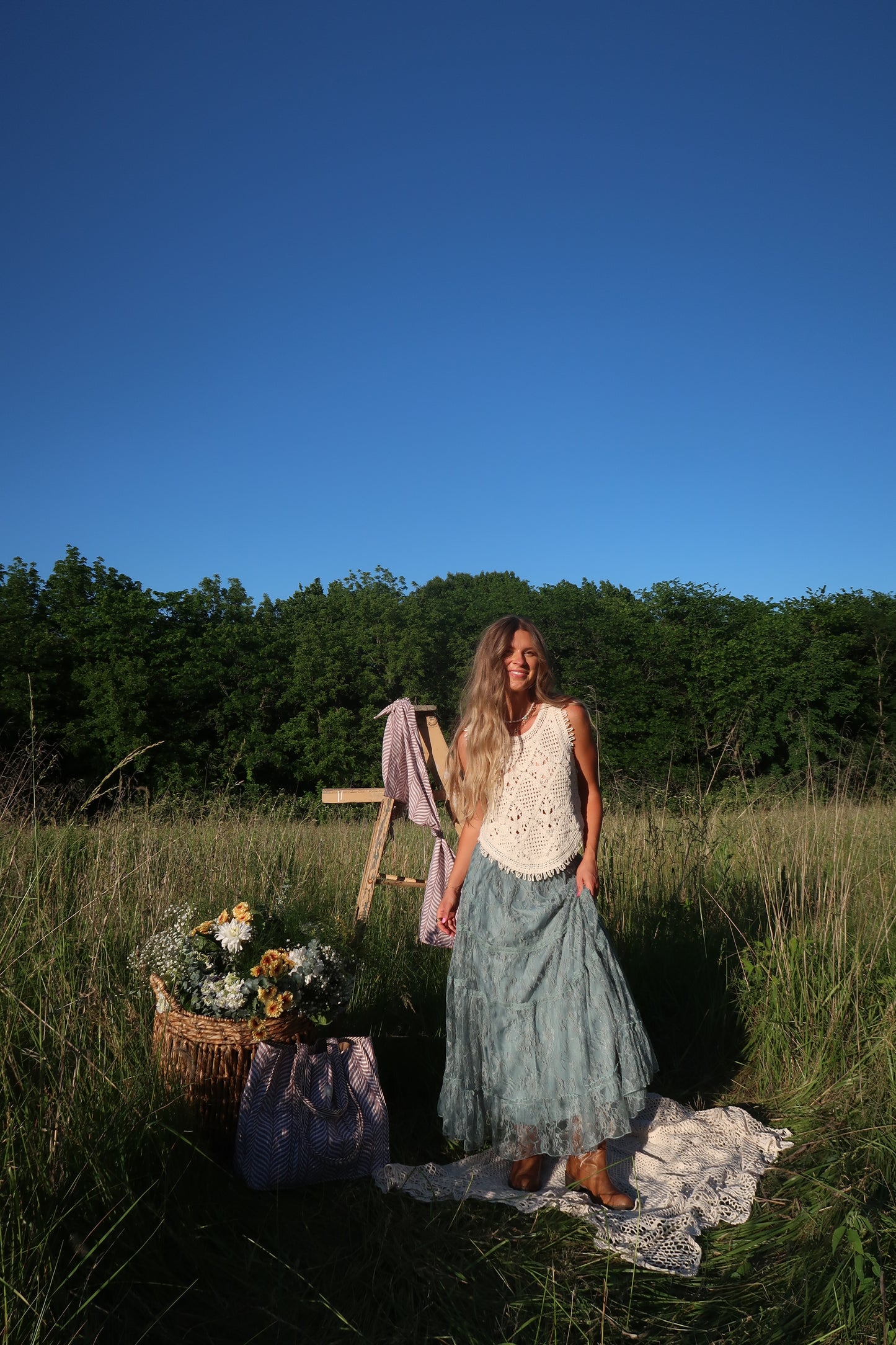 Jade Lace Maxi Skirt