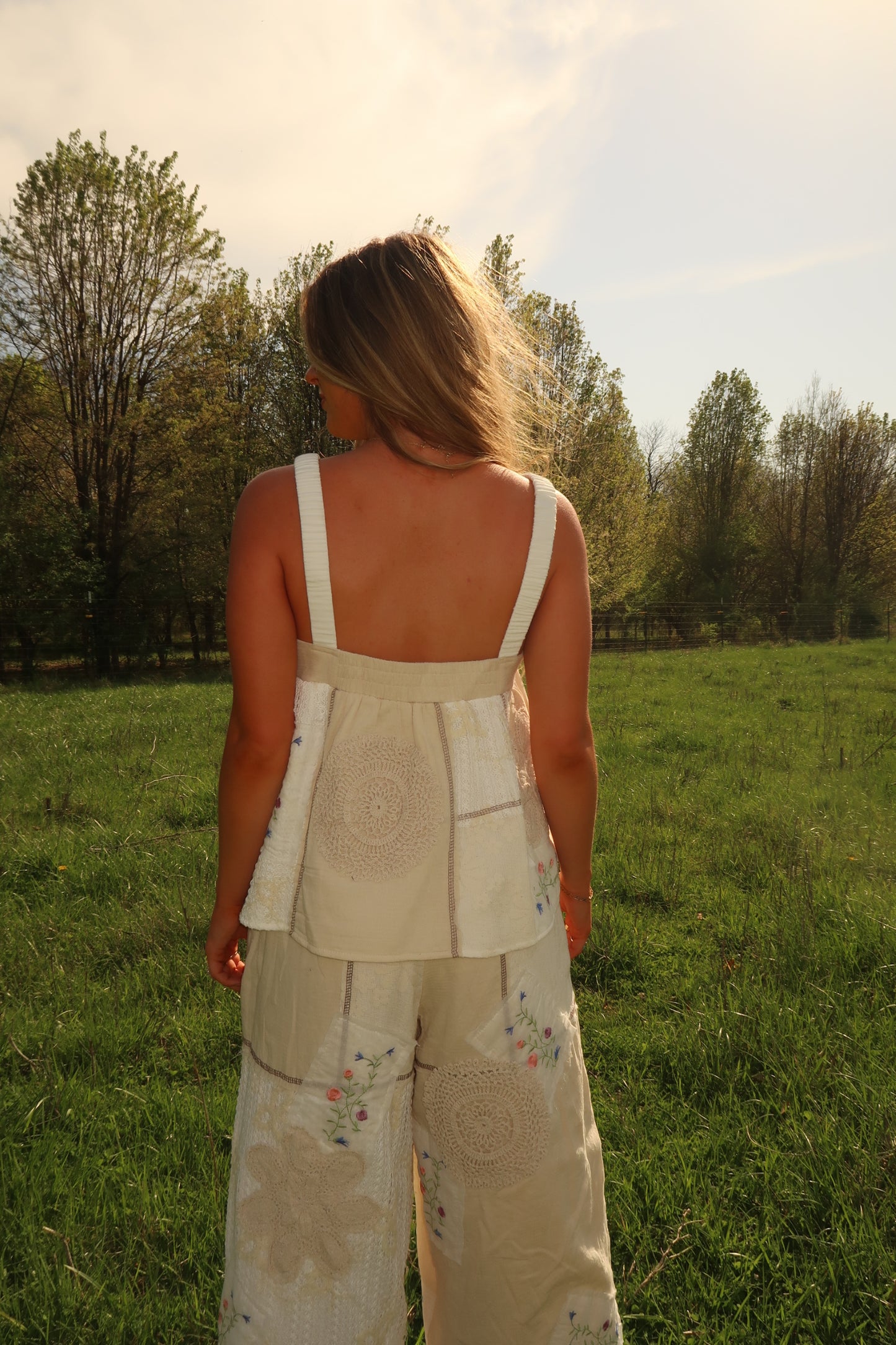 Ivory Petal Patchwork Tank