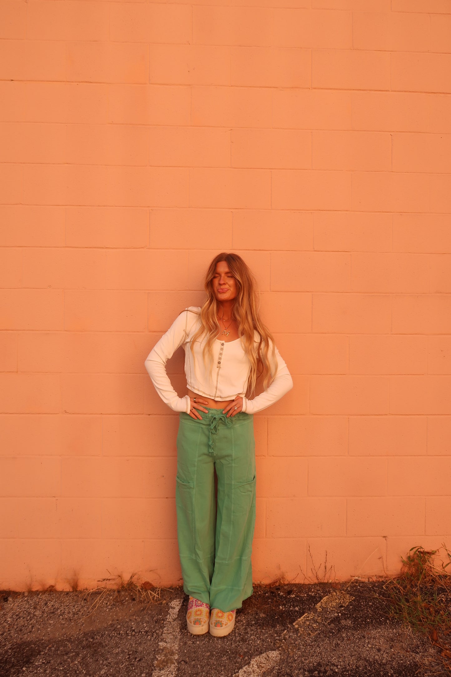 Evergreen Wide Leg Cargo Pant