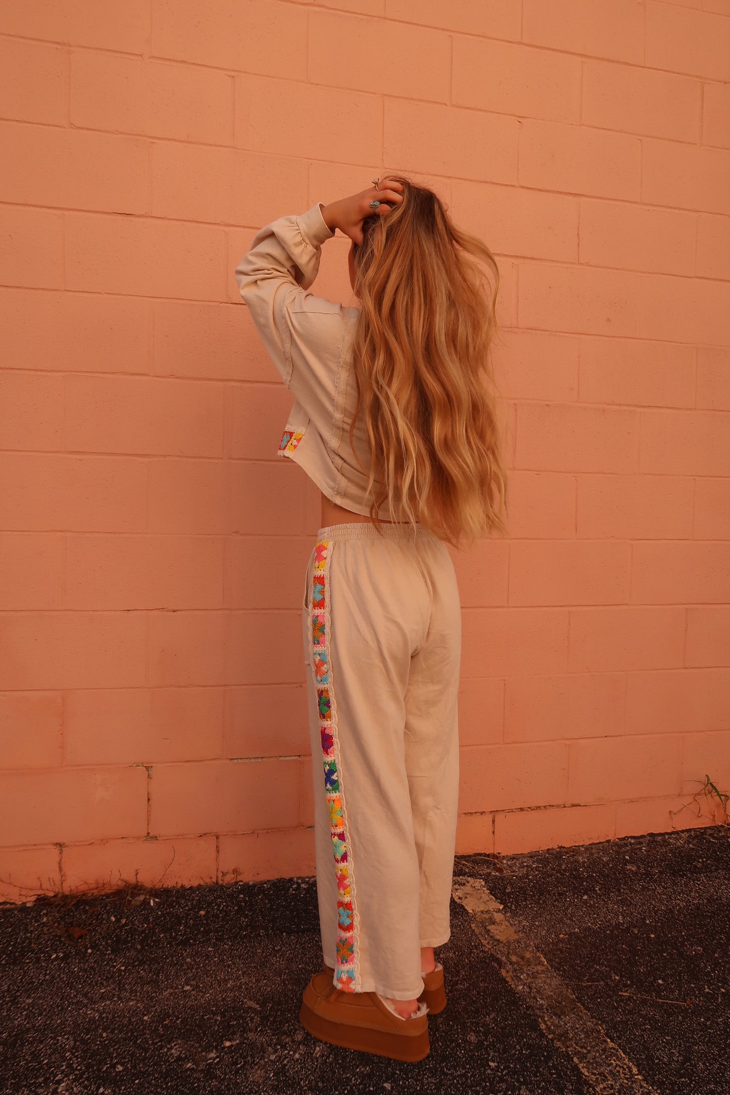 Happy Stitch Wide Leg Pants