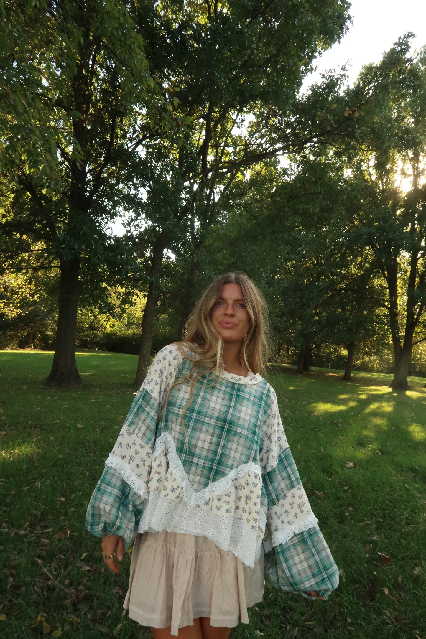 Autumn Flannel Babydoll Top