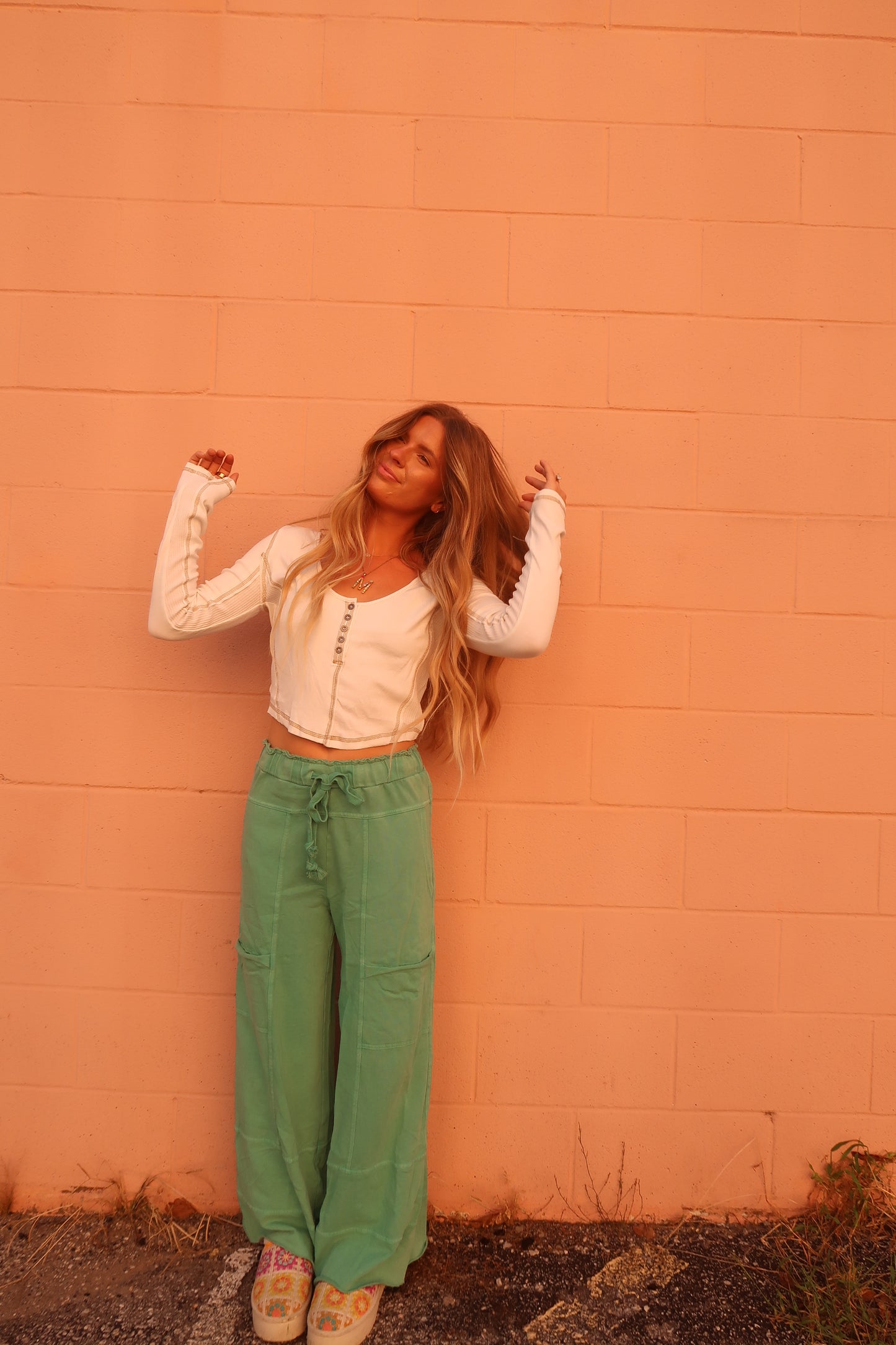 Evergreen Wide Leg Cargo Pant
