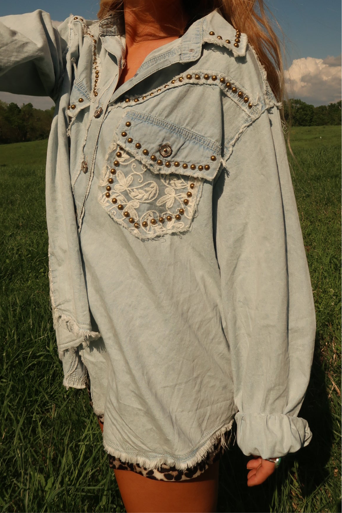What a stud Denim Top
