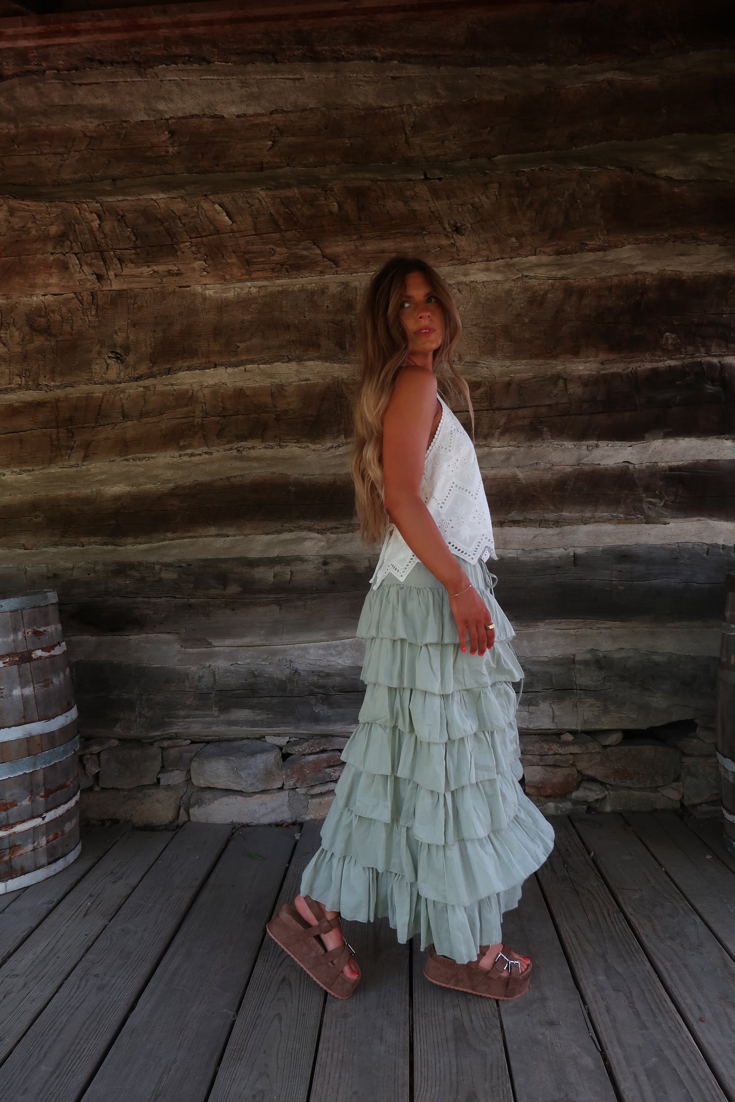 Frolic Sage Maxi Skirt