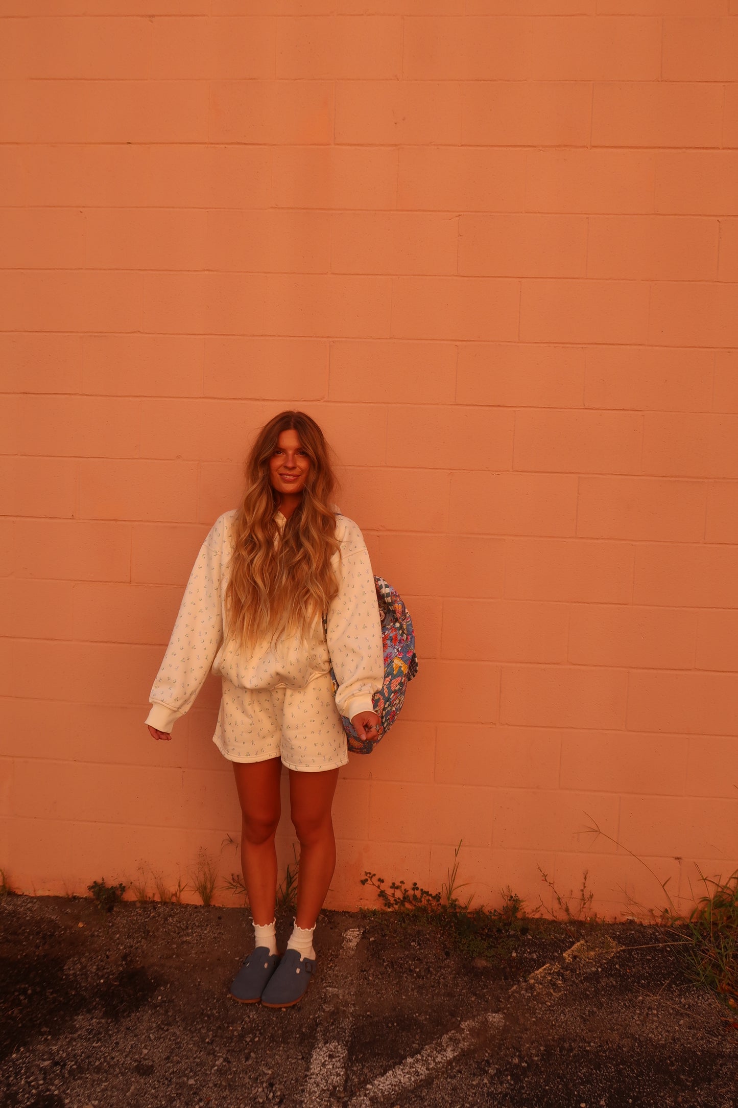 Blue Ditsy Cloud Hoodie