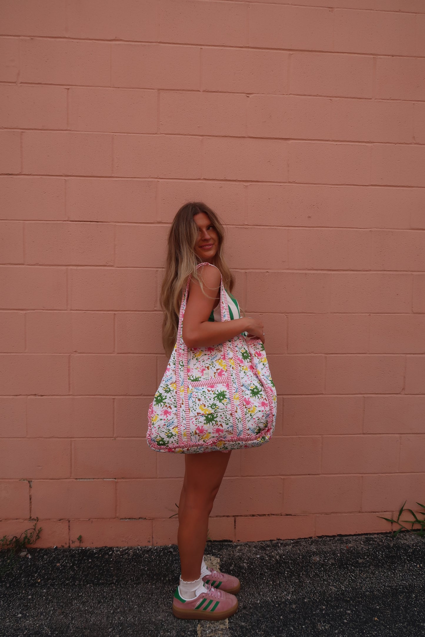 Flossie Ruffle Quilted Tote Bag