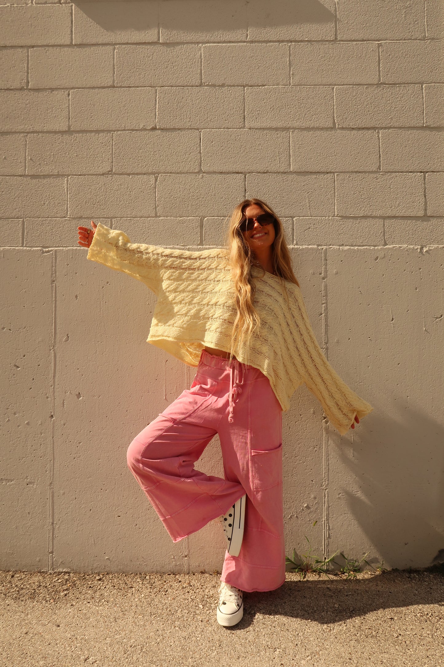 Banana Knit Crop Sweater