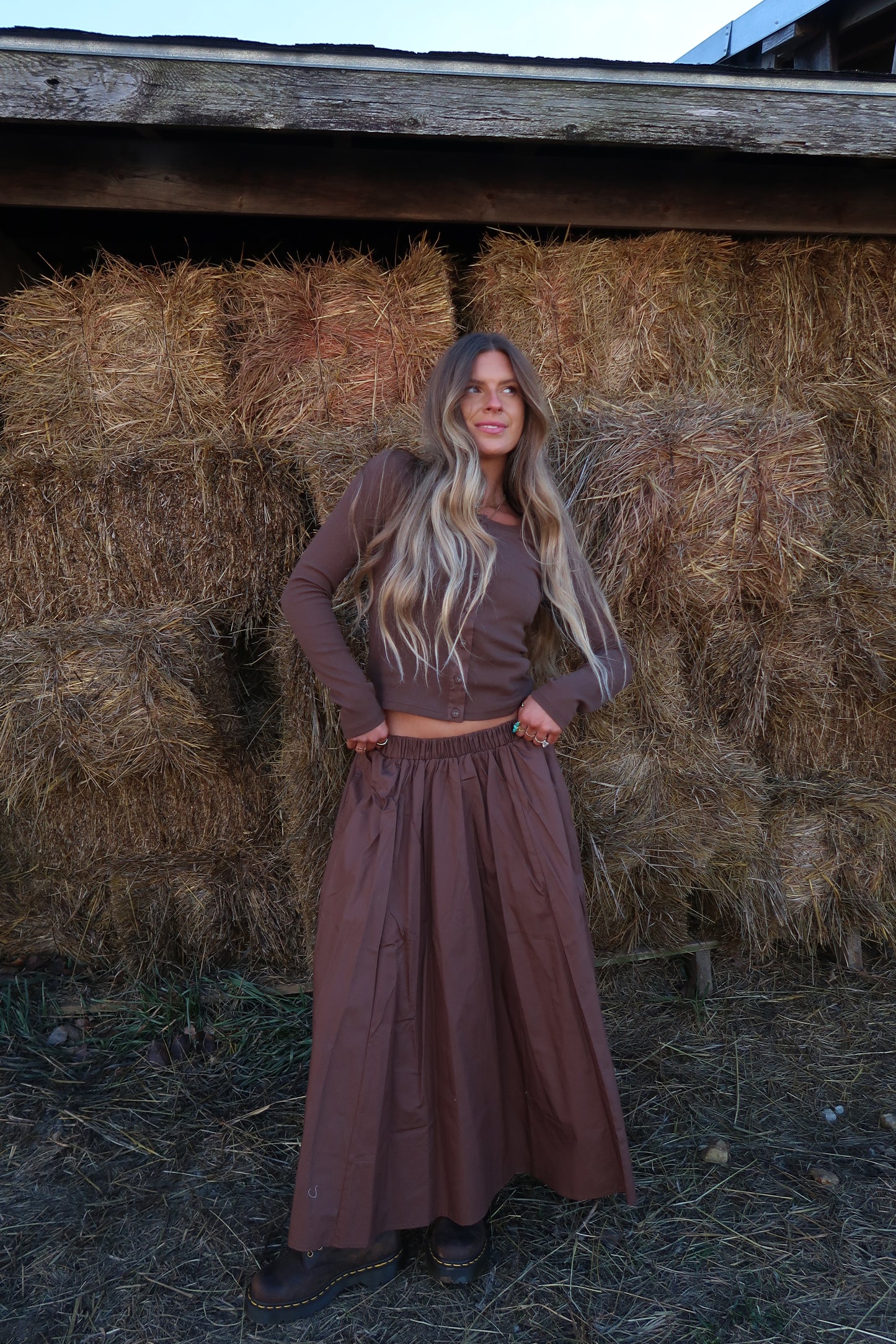 Walnut Midi Skirt