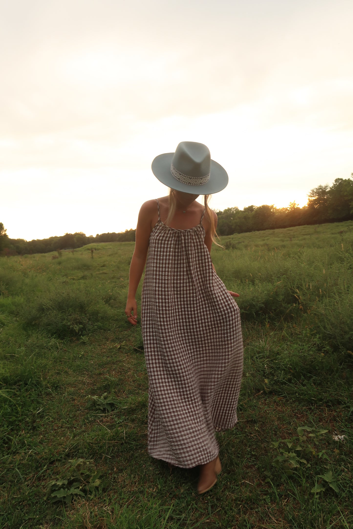 Fireside Gingham Maxi Dress