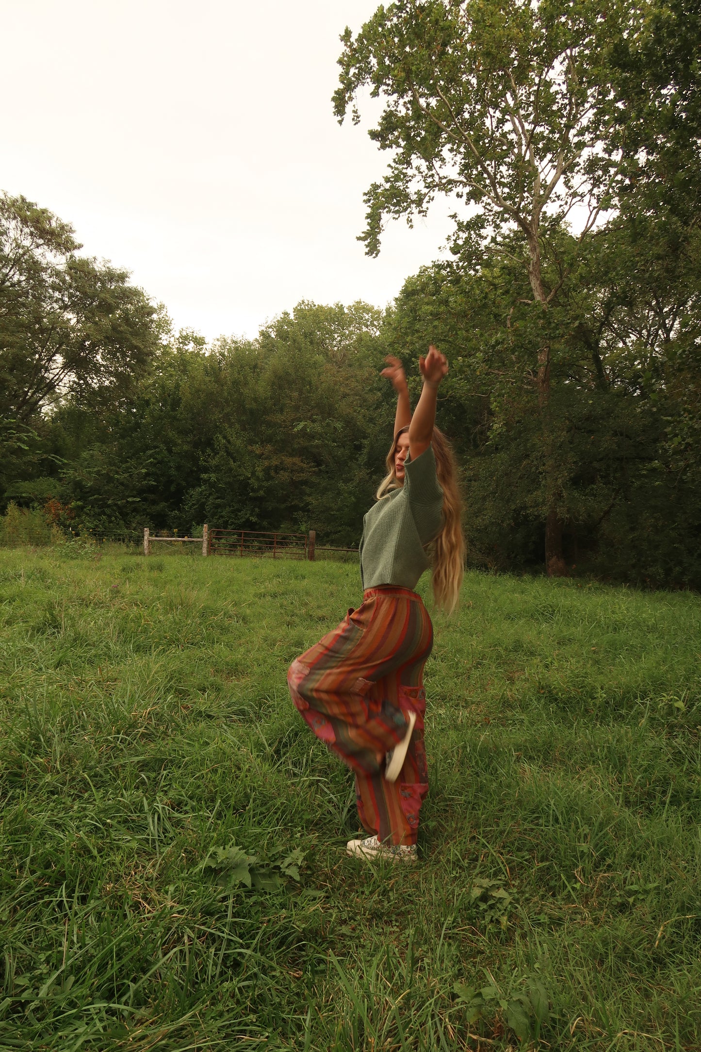 Gemstone Stripe Patchwork Pants (handmade)