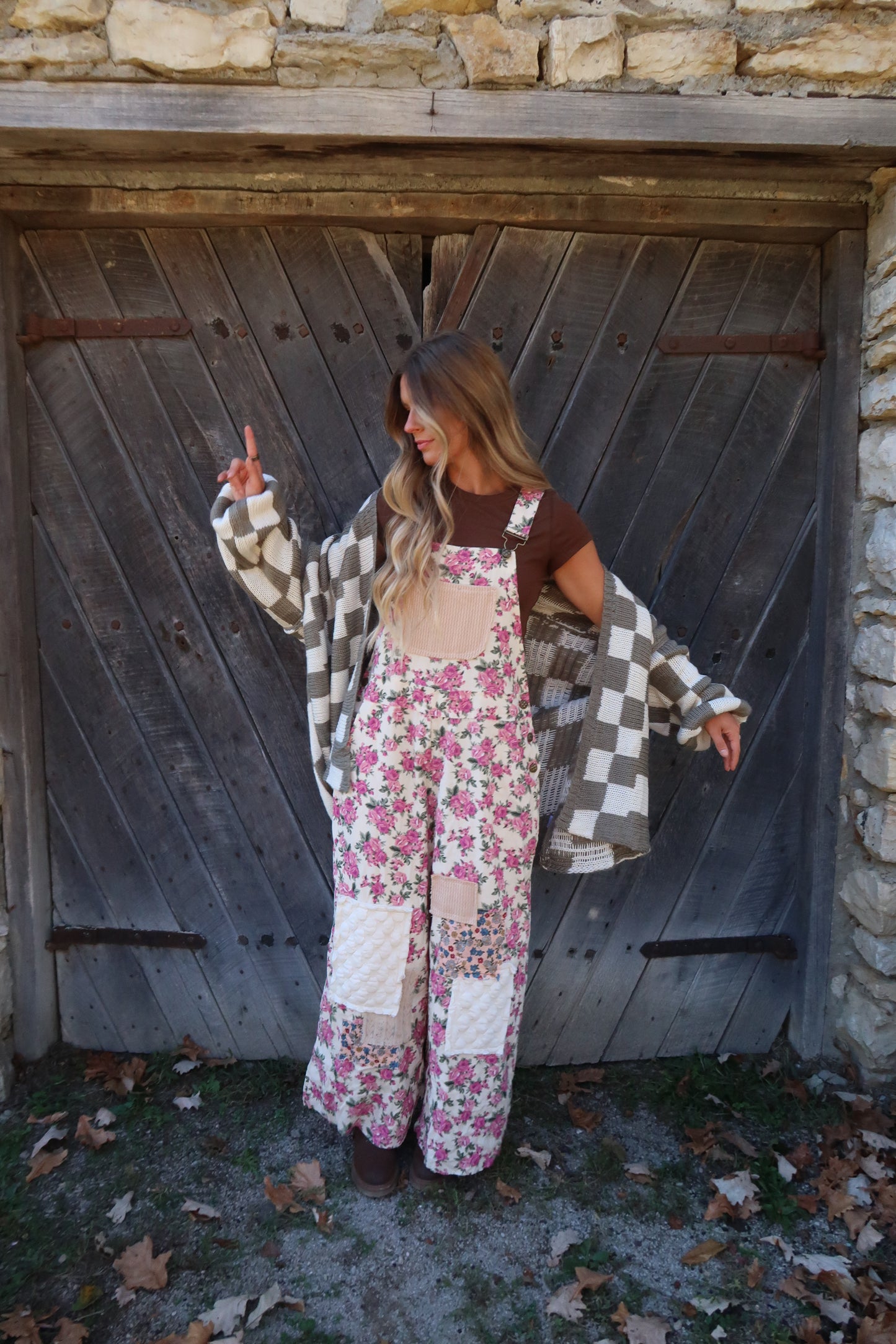Jackie Floral Corduroy Overalls