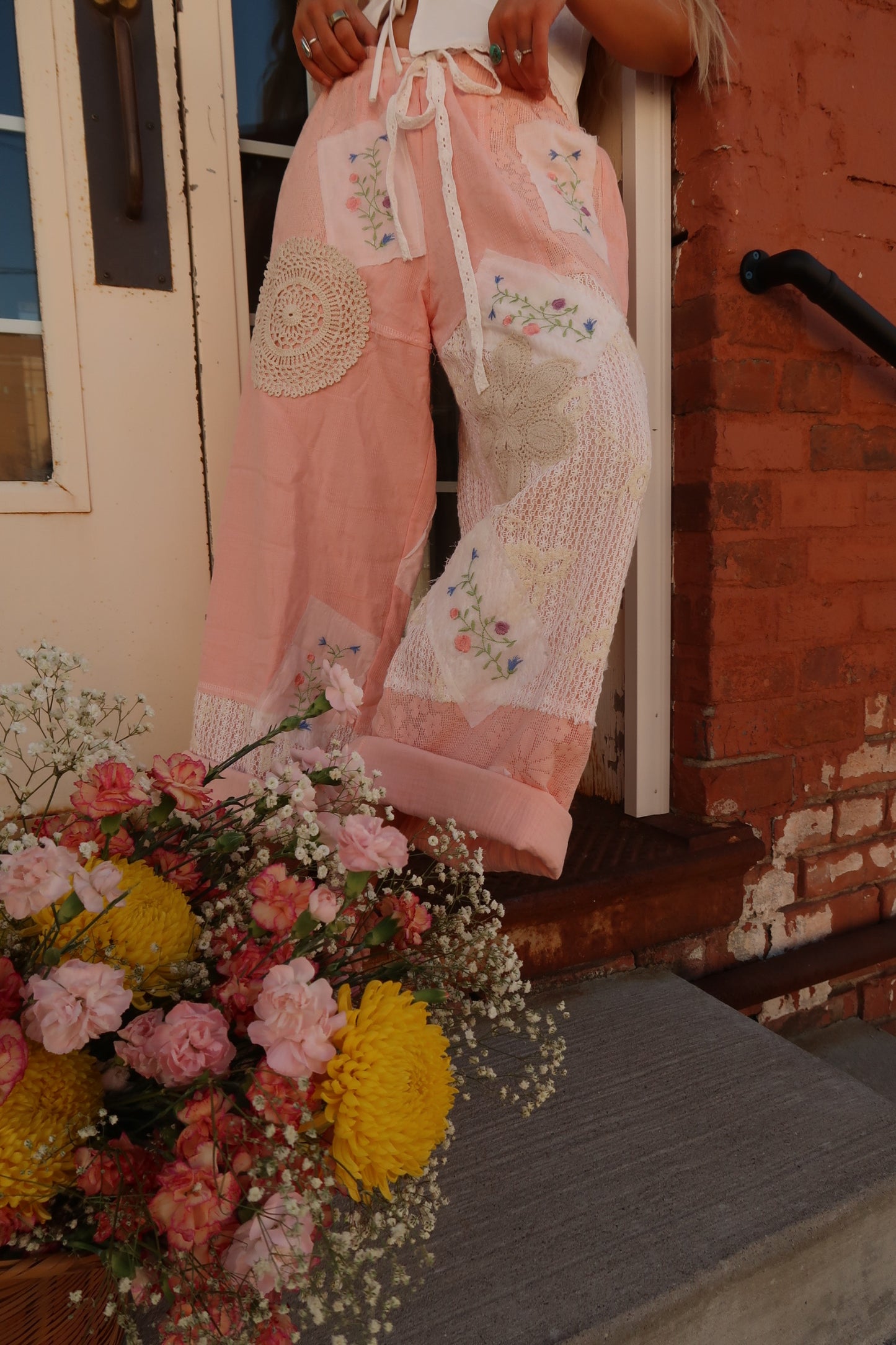 Peach Petal Patchwork Pant