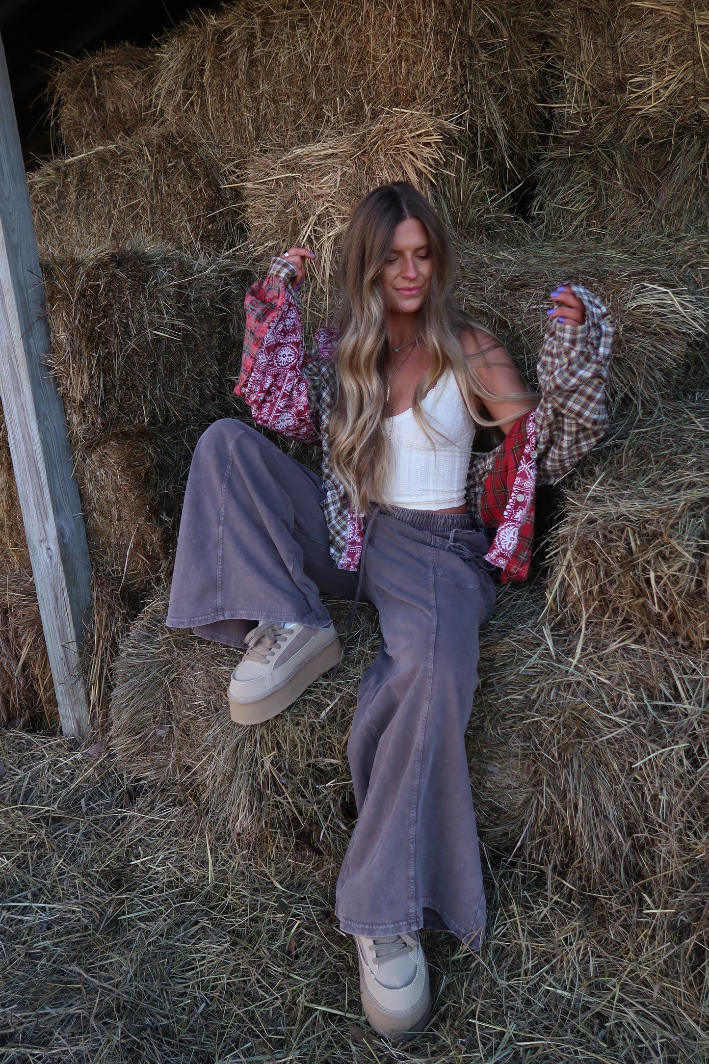 Clay Ridge Oversized Patchwork Flannel