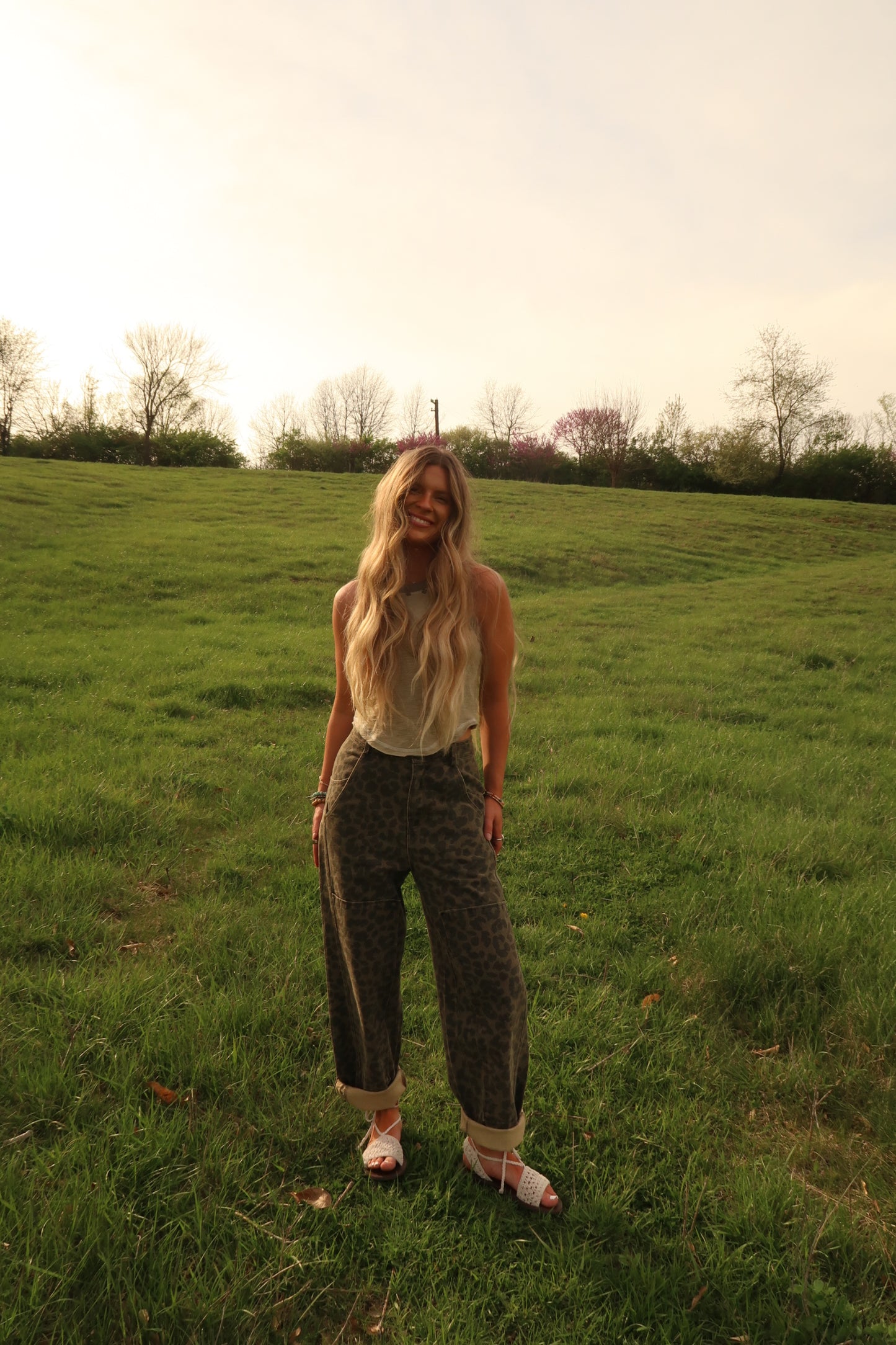 Wild in Love leopard Barrel Jeans