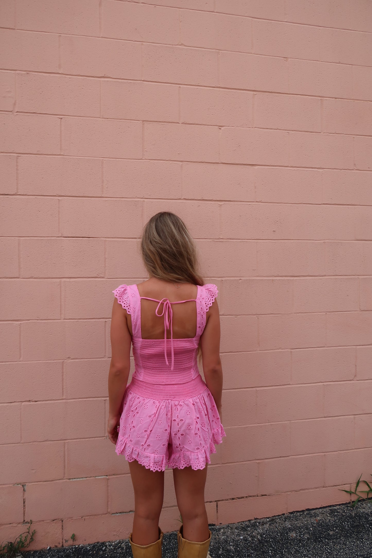 Barbie Eyelet Ruffle Shorts