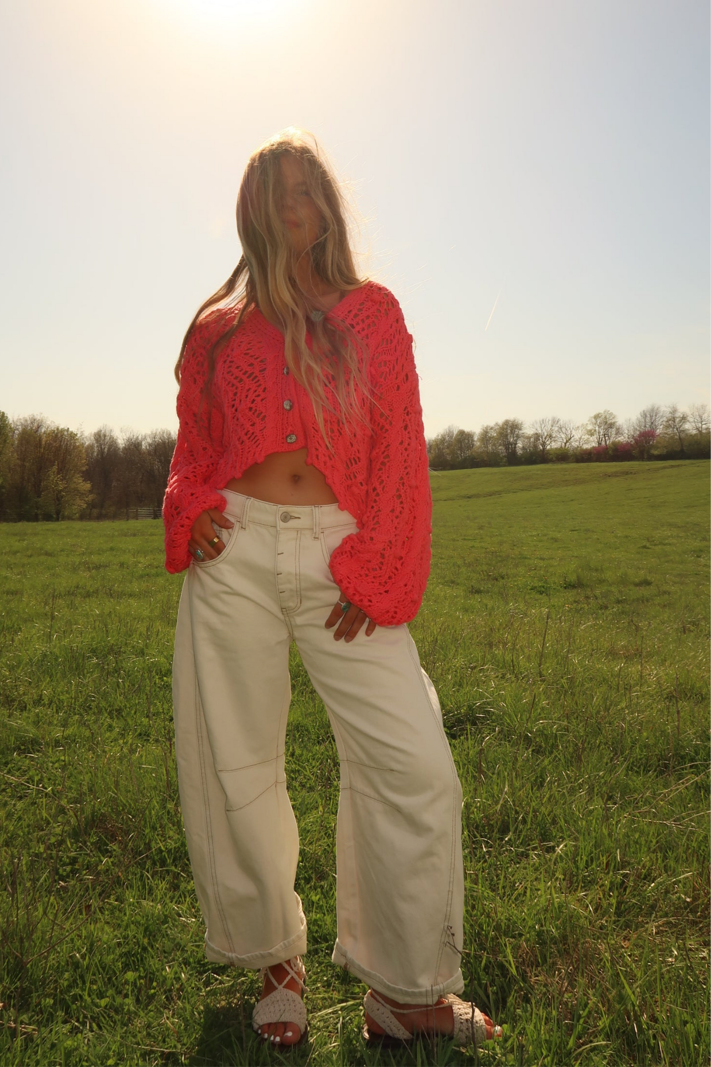 Painted Barrel Leg Jeans