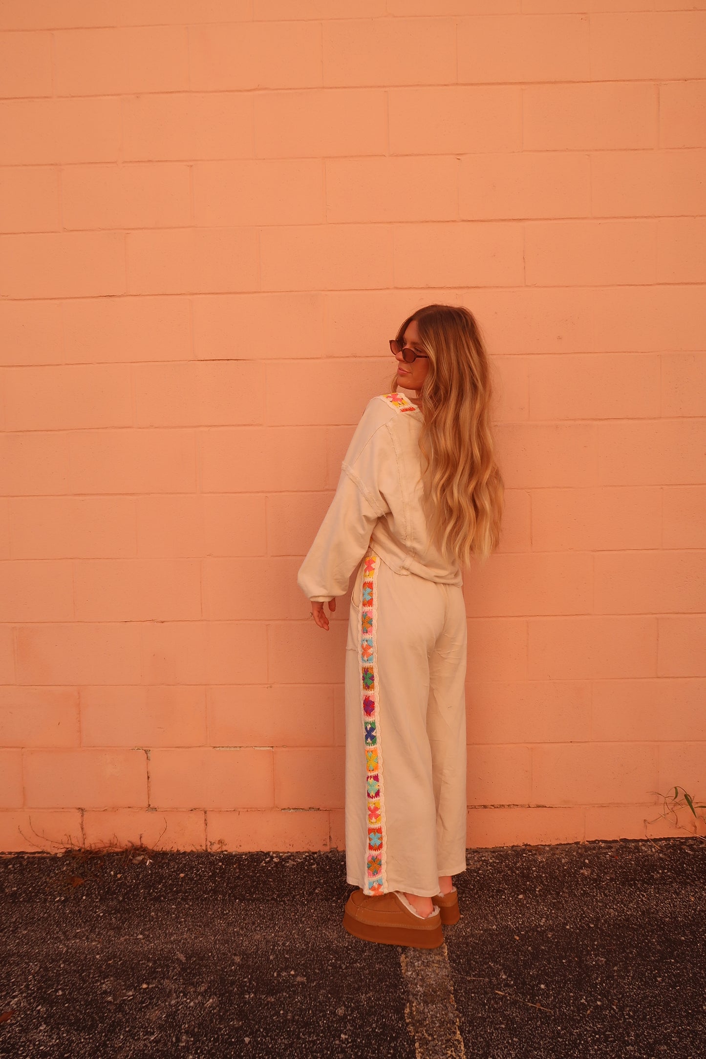 Happy Stitch Wide Leg Pants