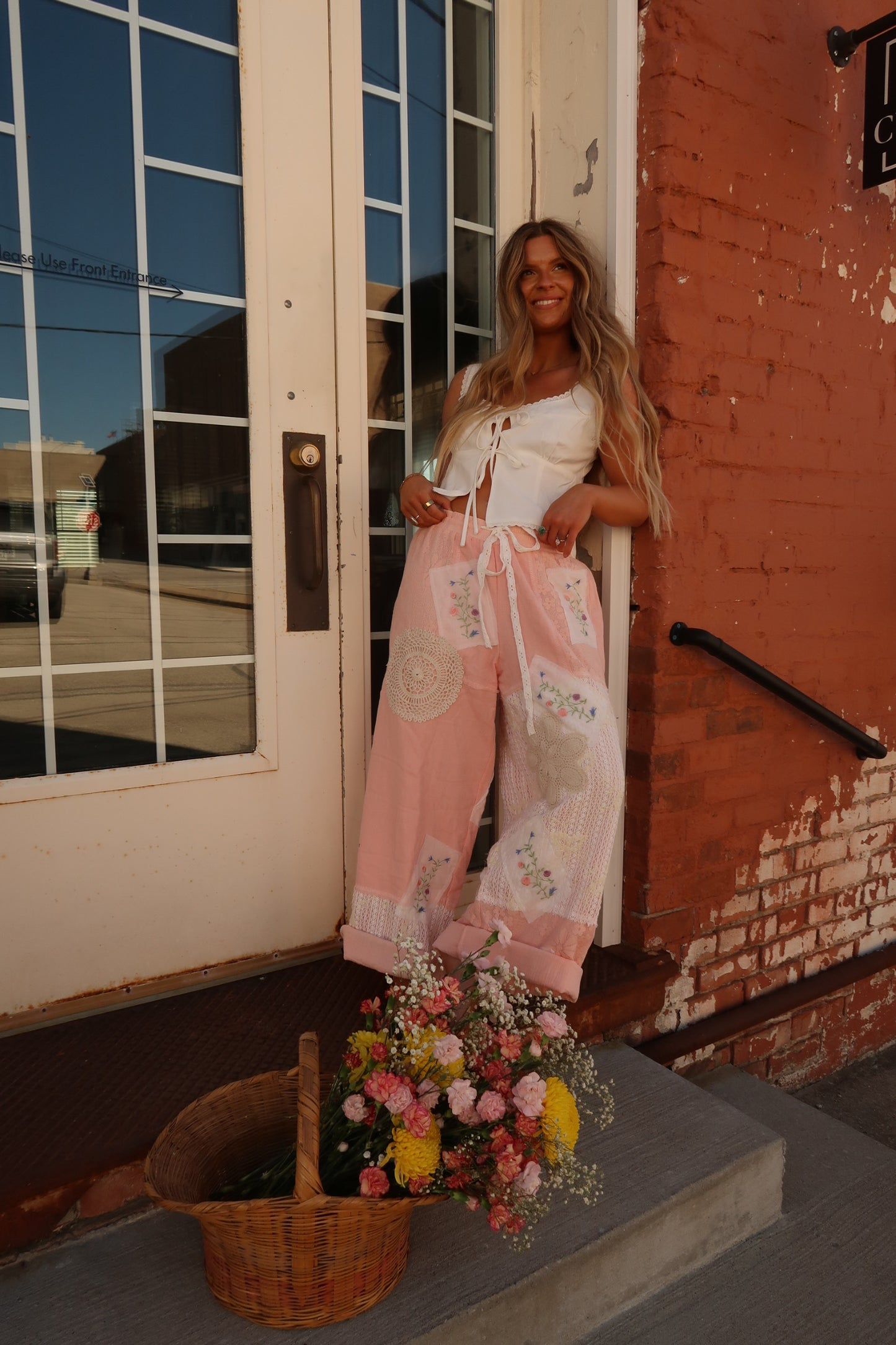 Peach Petal Patchwork Pant