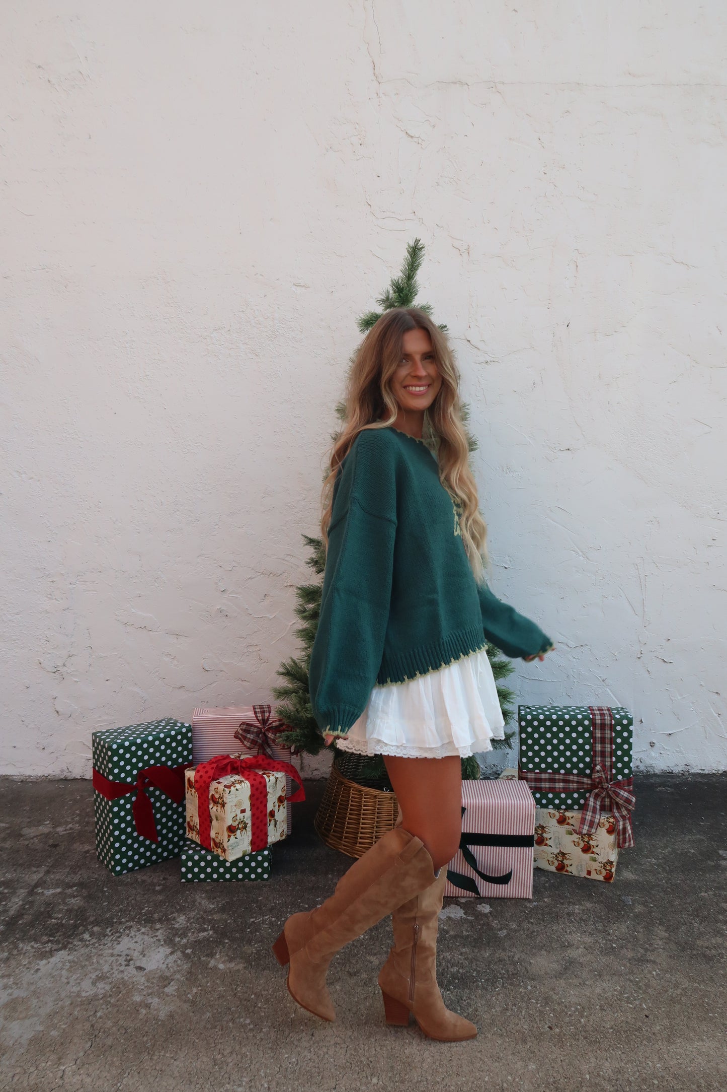 Cream Spice Lace Trim Skirt