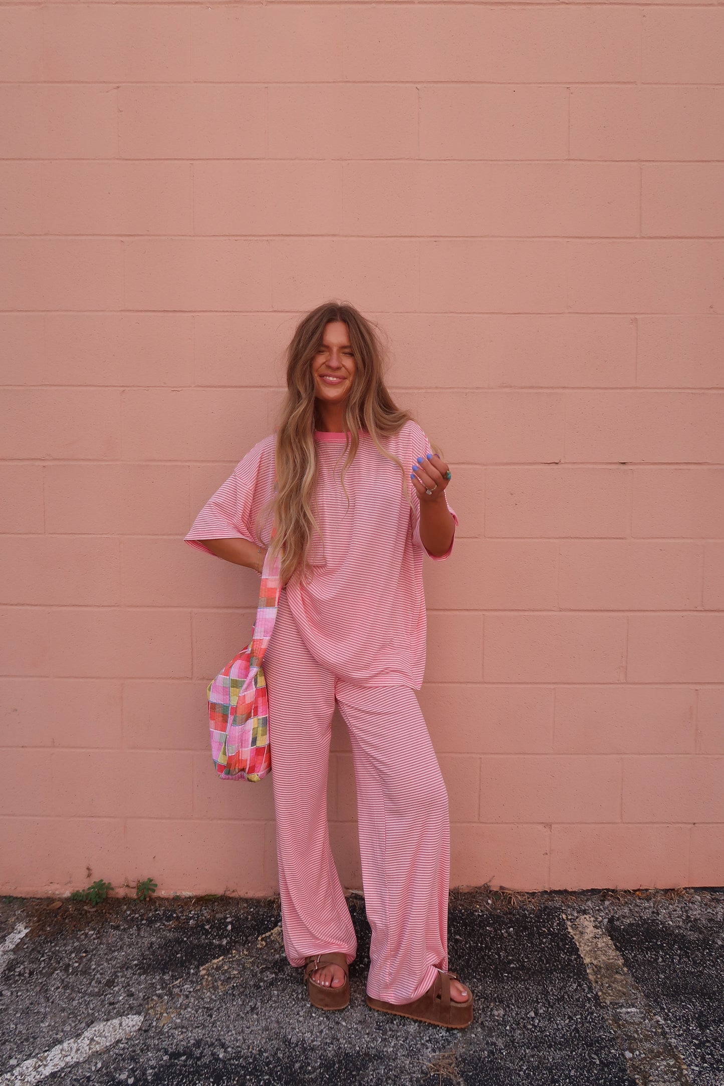 Pink Horizon Stripe Pants