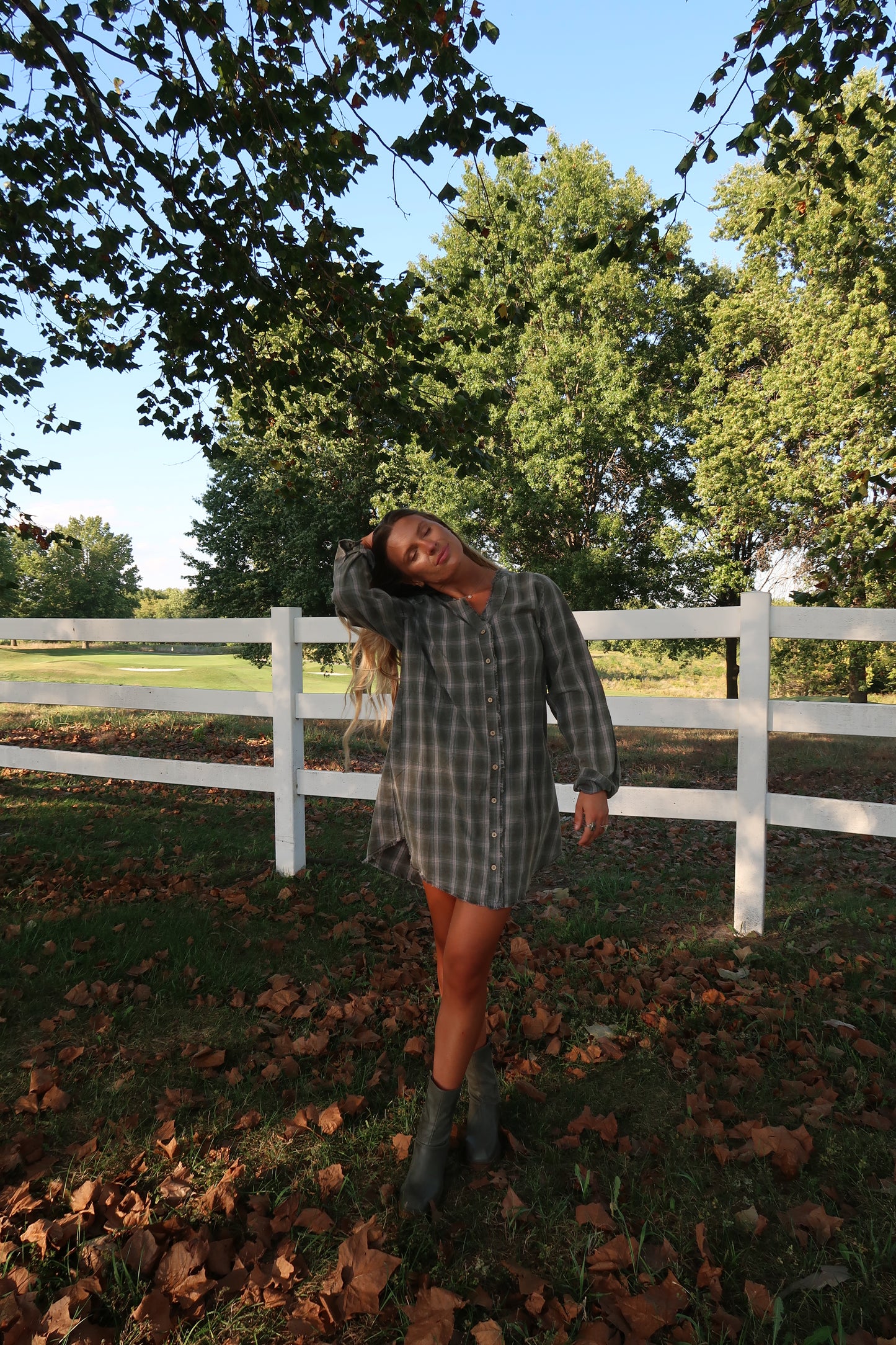 Pine Flannel Dress