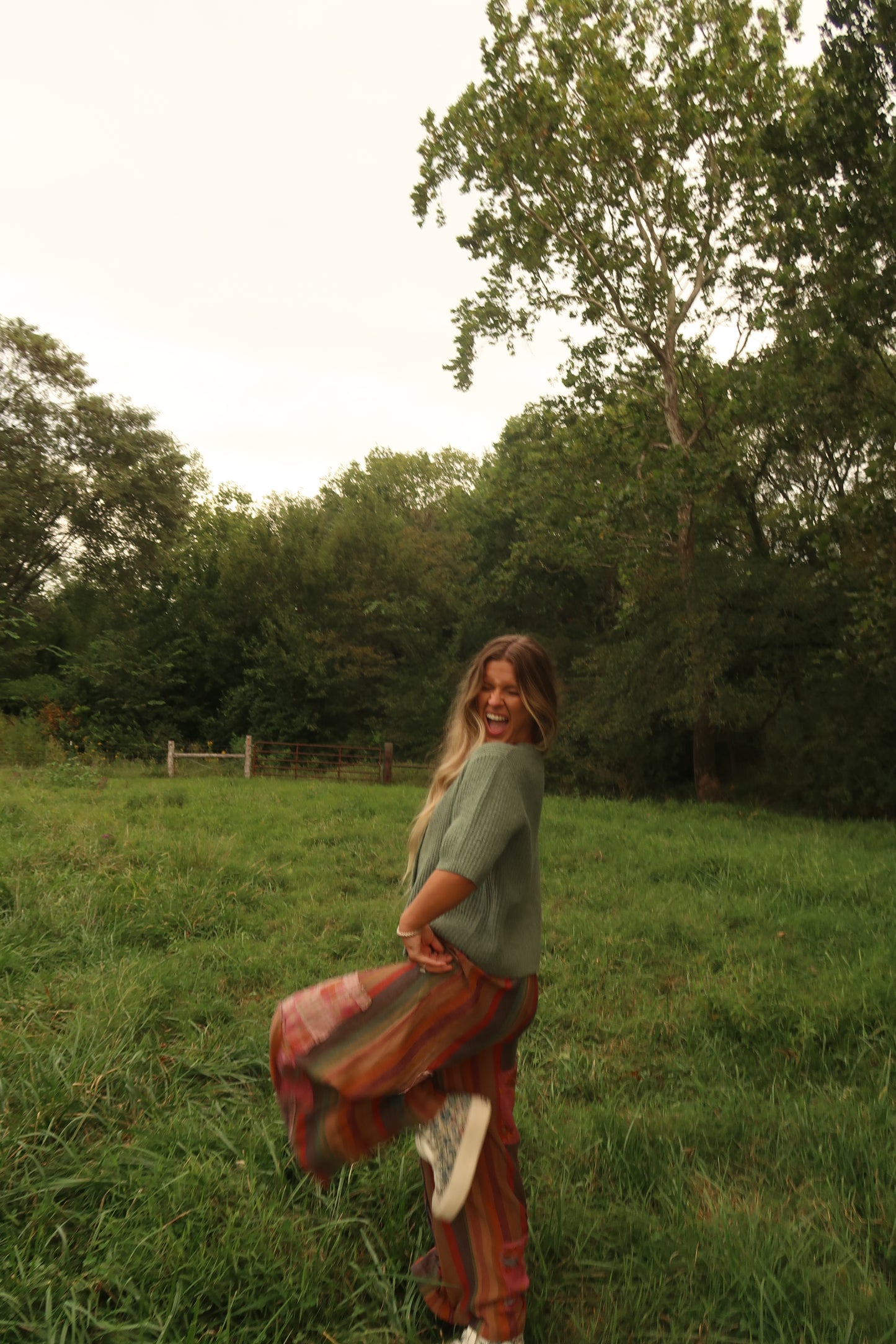 Gemstone Stripe Patchwork Pants (handmade)