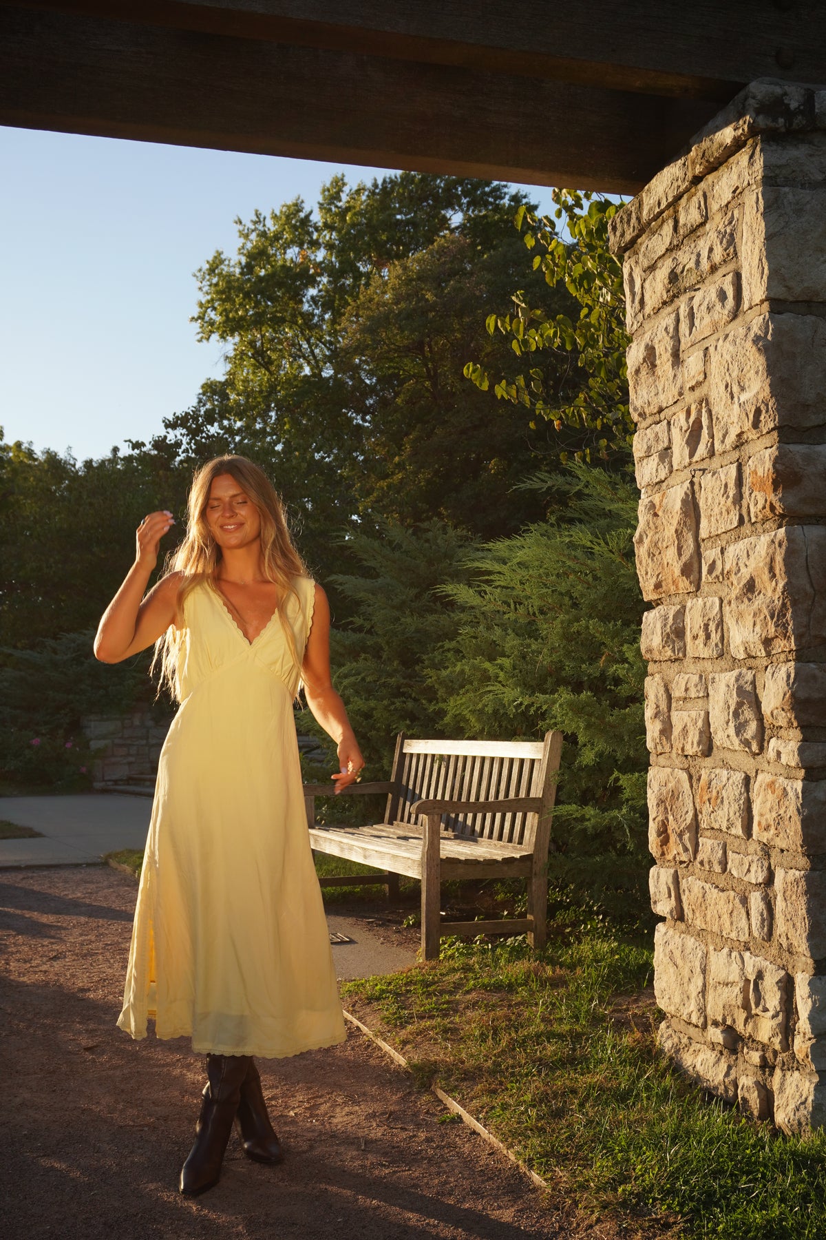 Yellow Frame Midi Dress