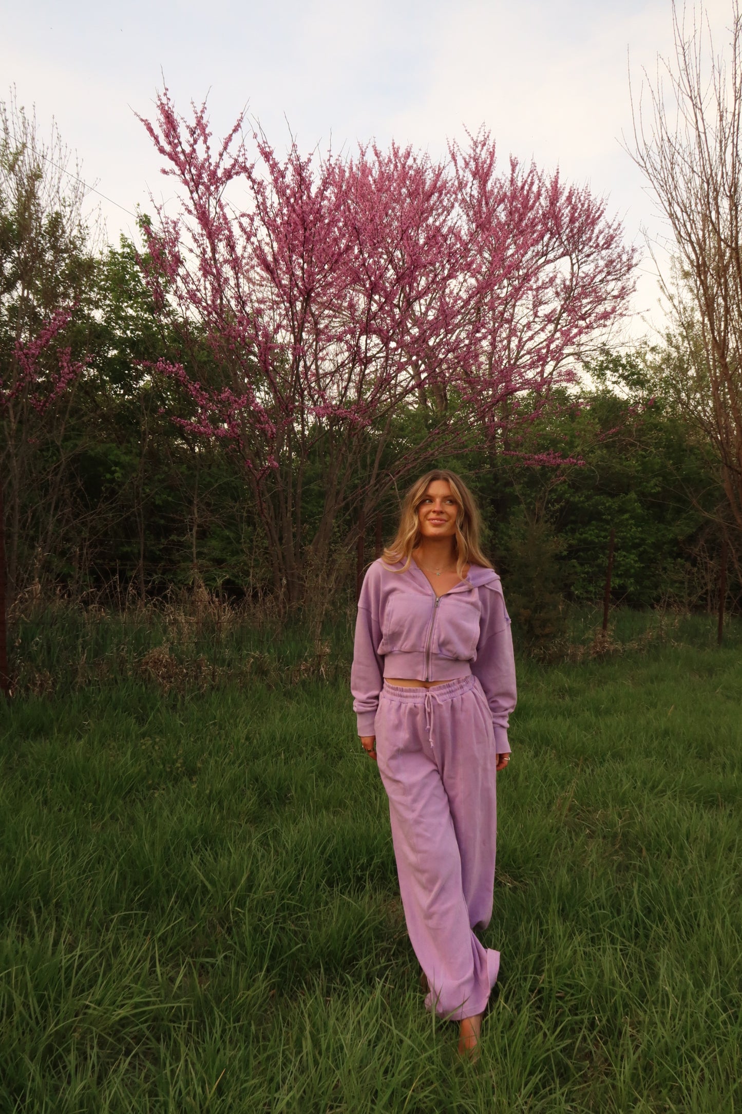 Lavender Haze Crop Zip Up